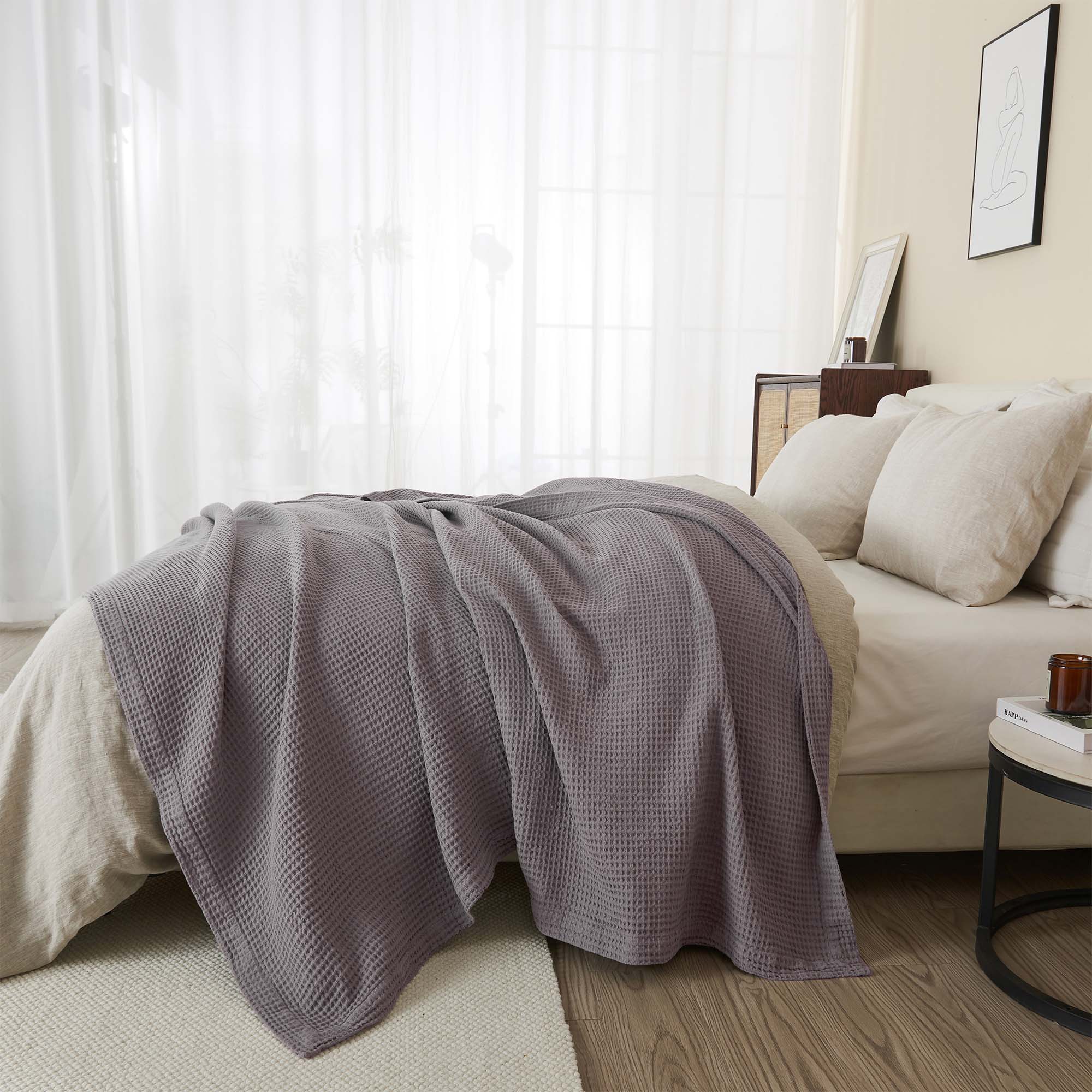 100% Cotton Waffle Weave Blanket - Mikala Collection - Image 10