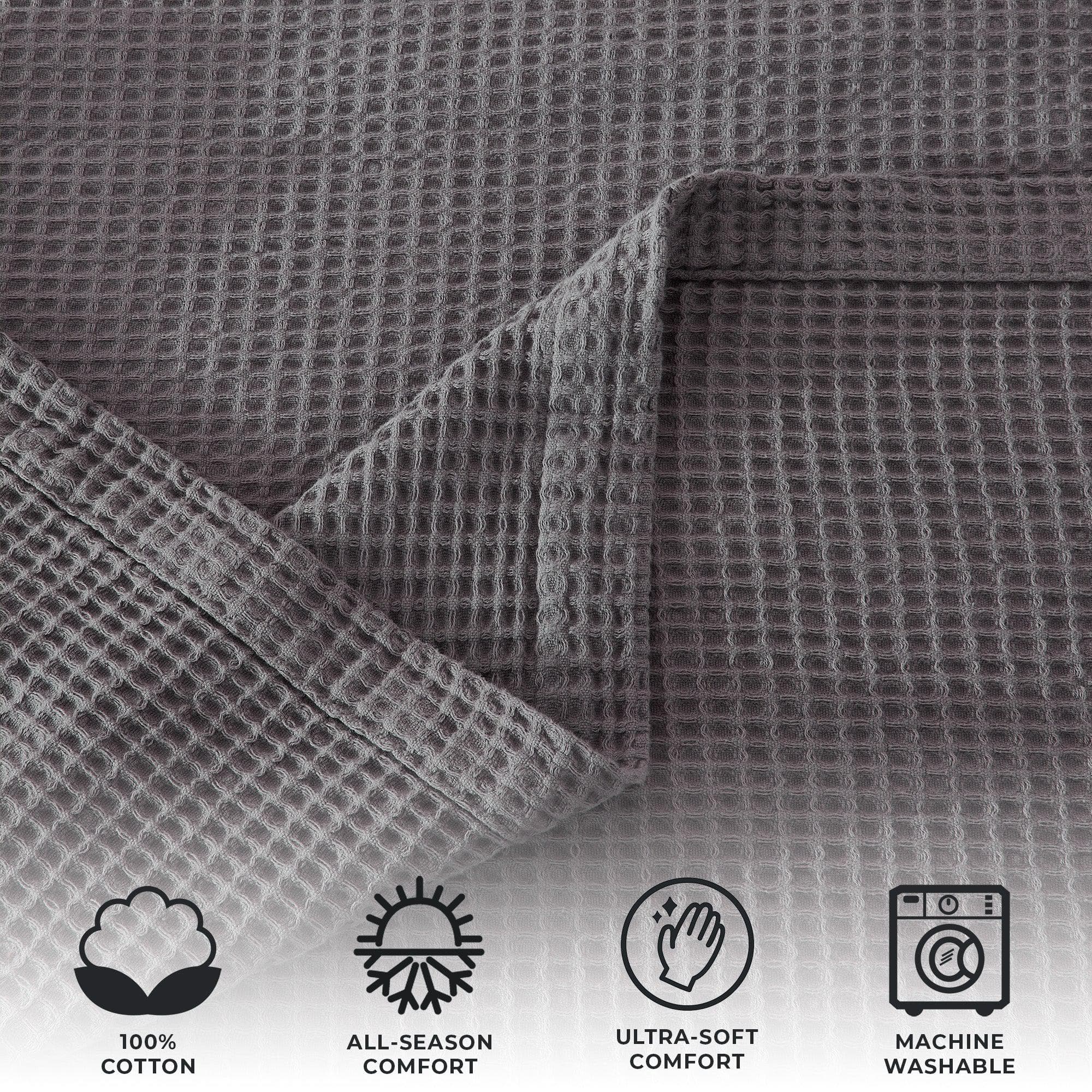 100% Cotton Waffle Weave Blanket - Mikala Collection - Image 9