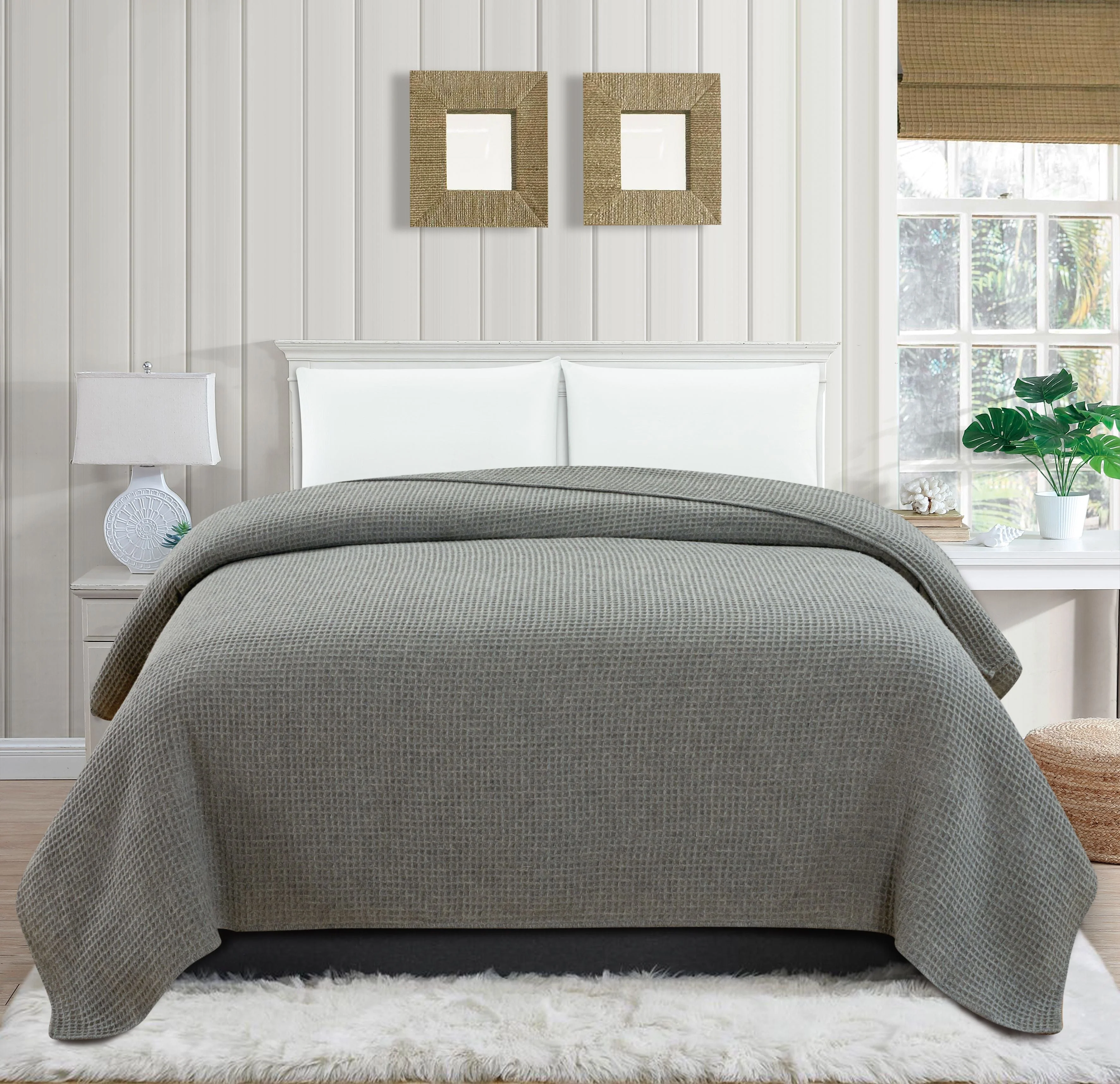 100% Merino Wool Waffle Weave Blanket - Image 7