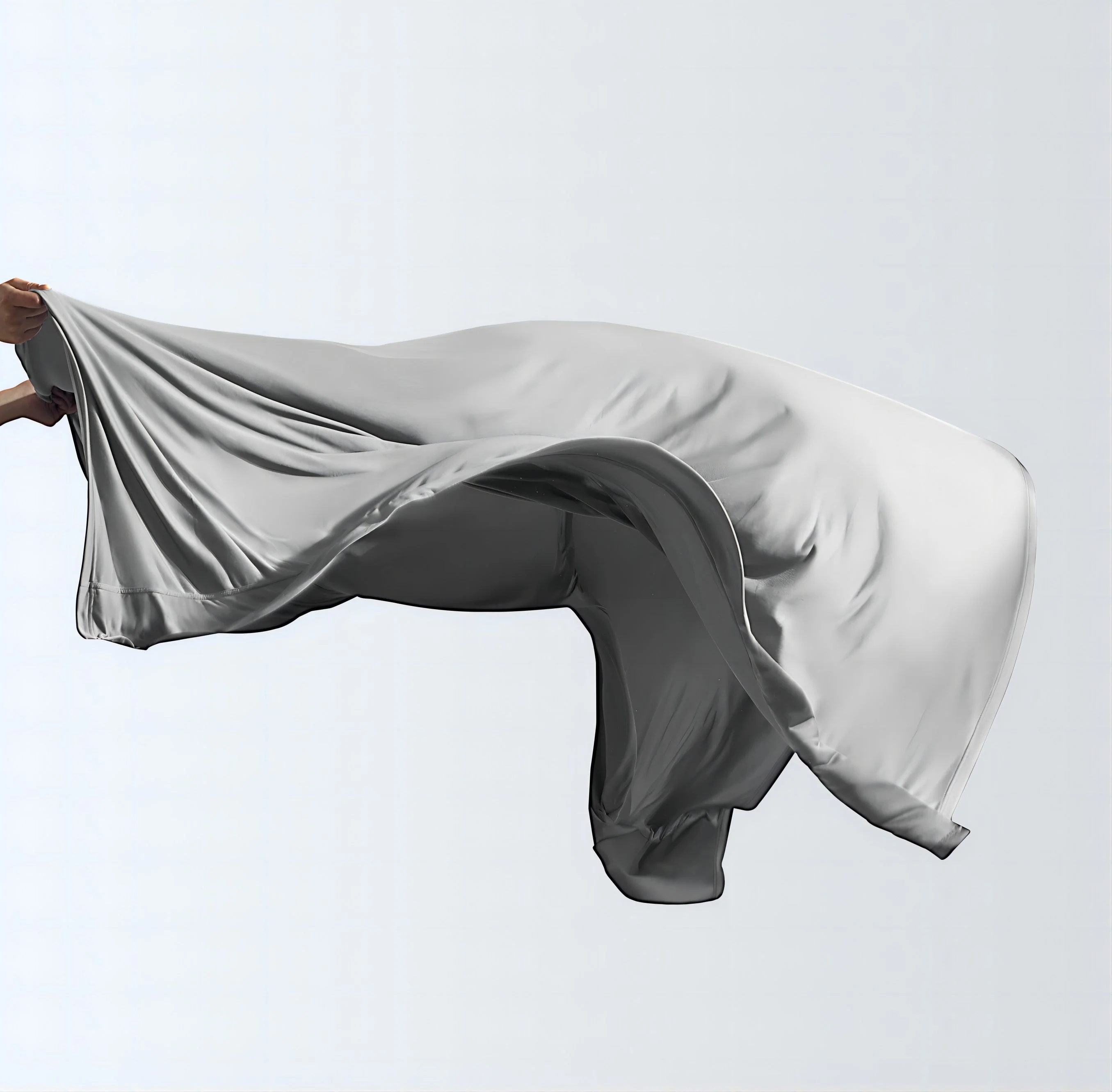 100% Microfiber Jersey Knit Sheet Set with Pillowcase - Full Grey - Image 2