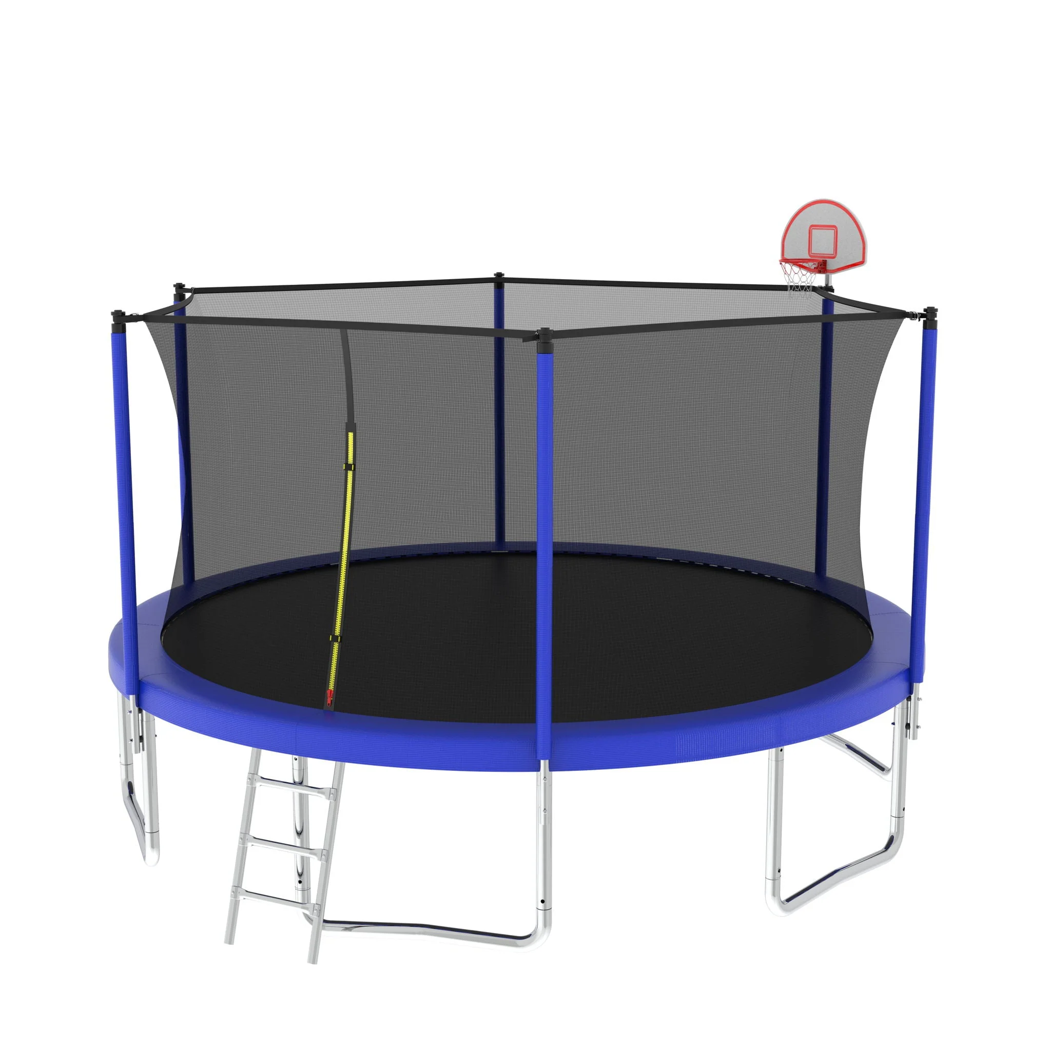 14Ft For Kids Children With Safety Enclosure Net Outdoor Trampoline - Blue - Image 4