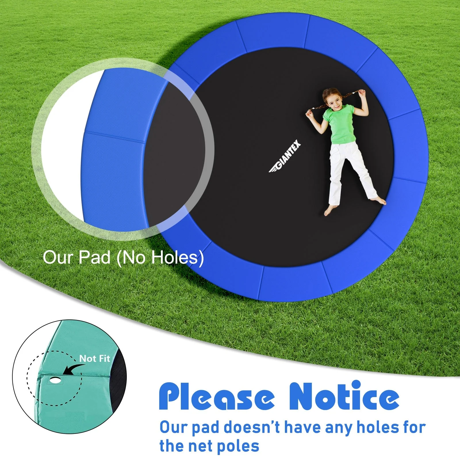 15 Feet Universal Trampoline Spring Cover-Blue - Image 7