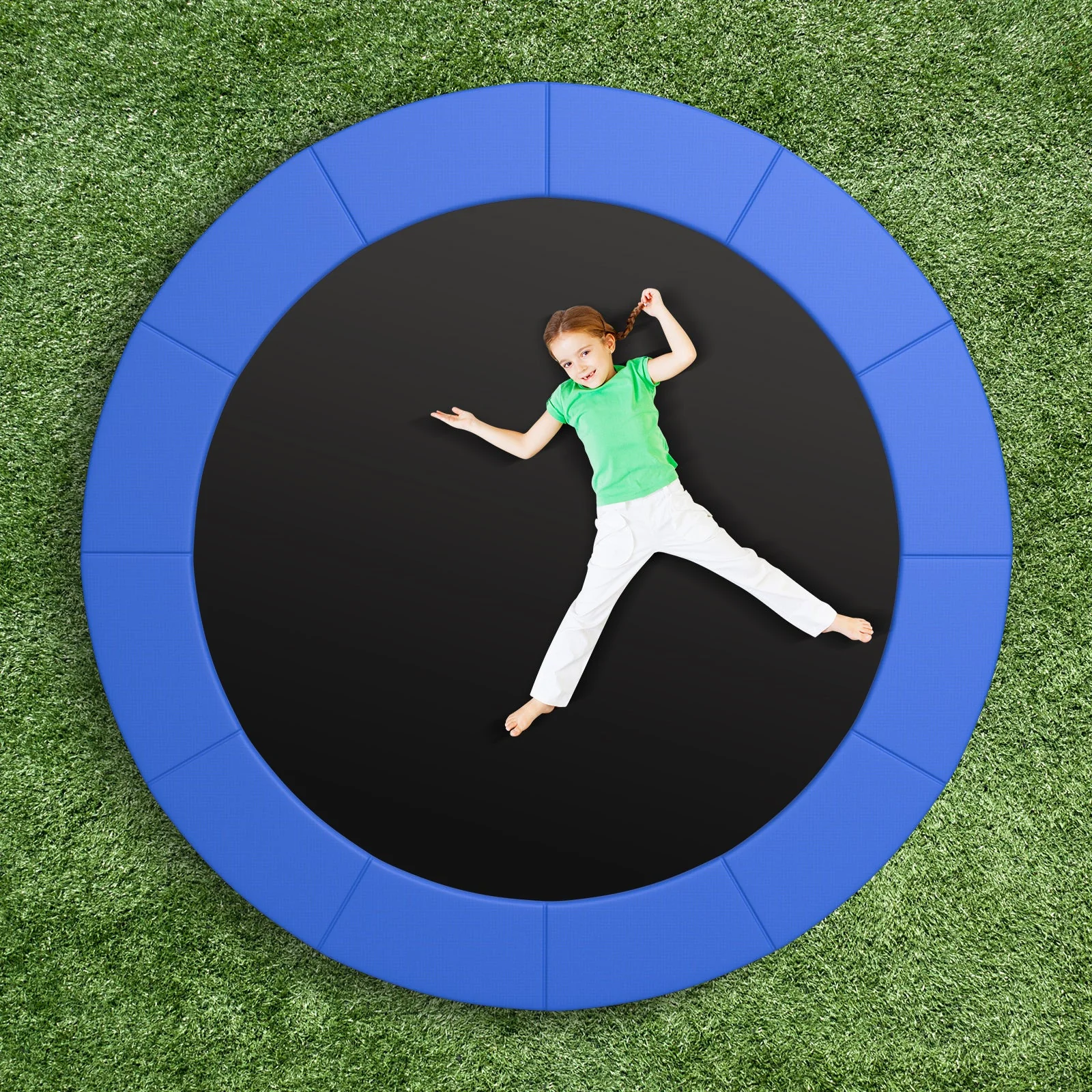 16 Feet Trampoline Pad Replacement Safety Pad with Fixing Straps (Blue)