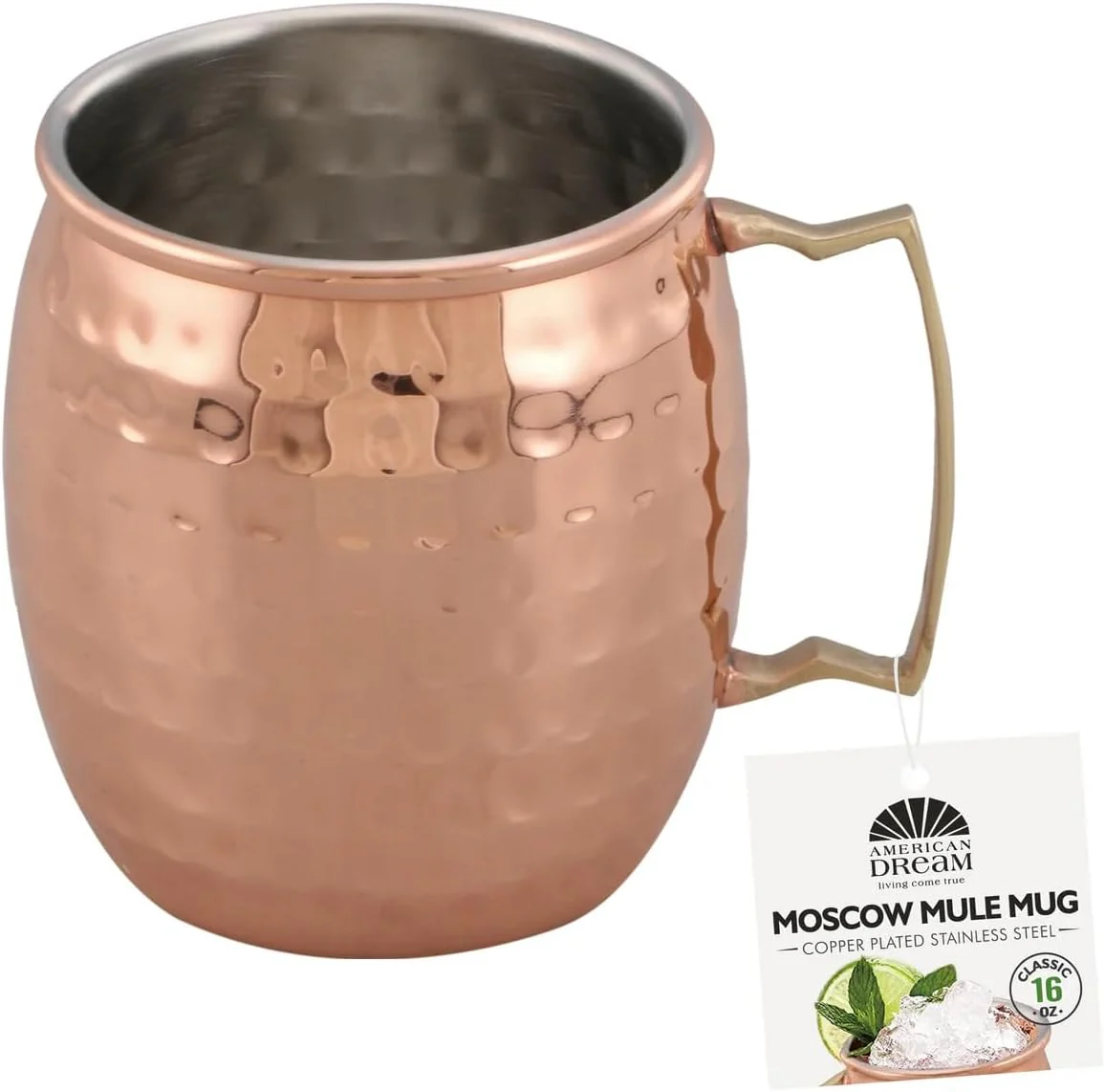 16 oz. Hammered Copper Moscow Mule Mug (Set of 4) - Image 5