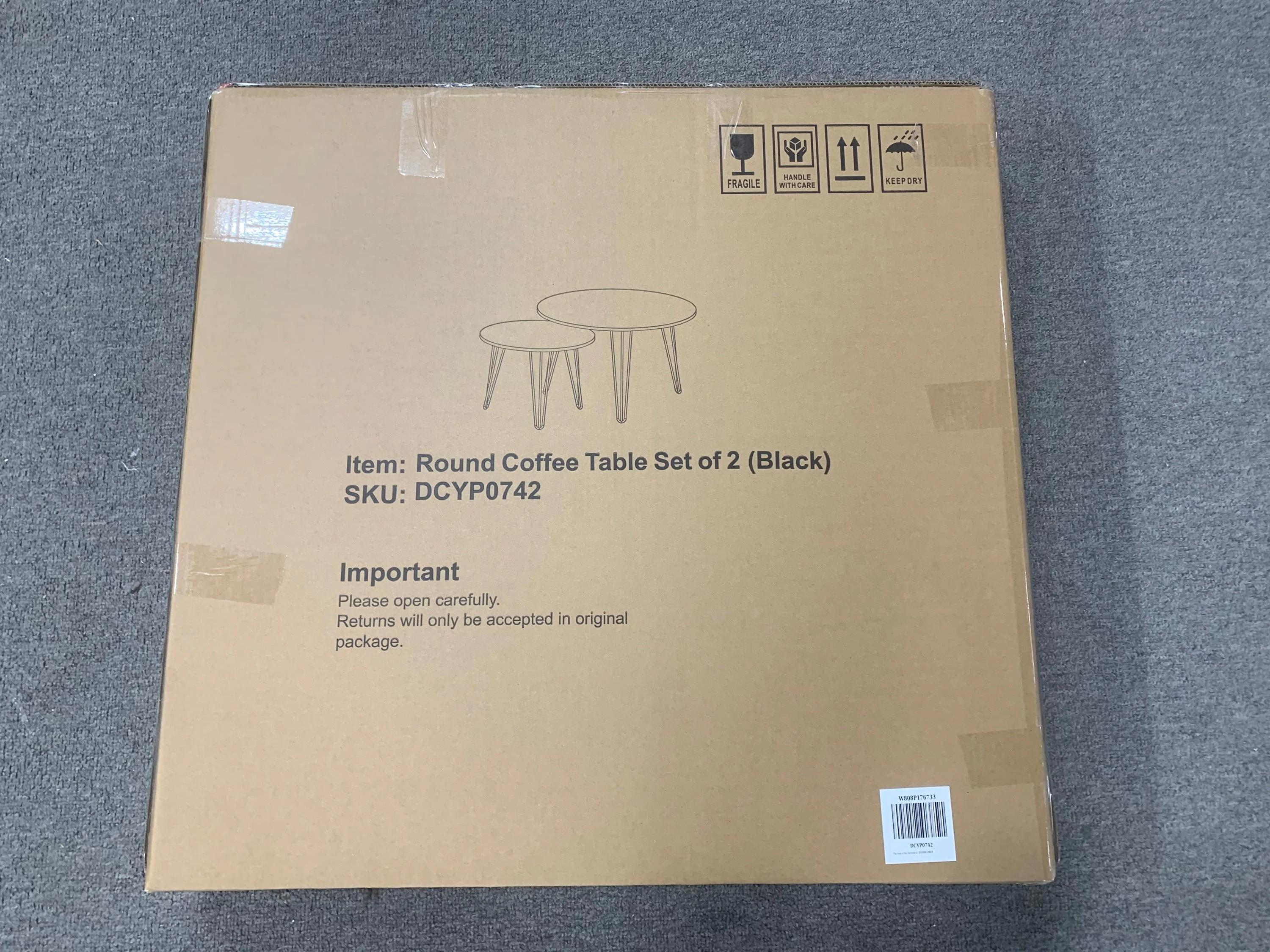 27.56'' Round Nesting Coffee Table Set of 2, End Table Set, Black - Image 24