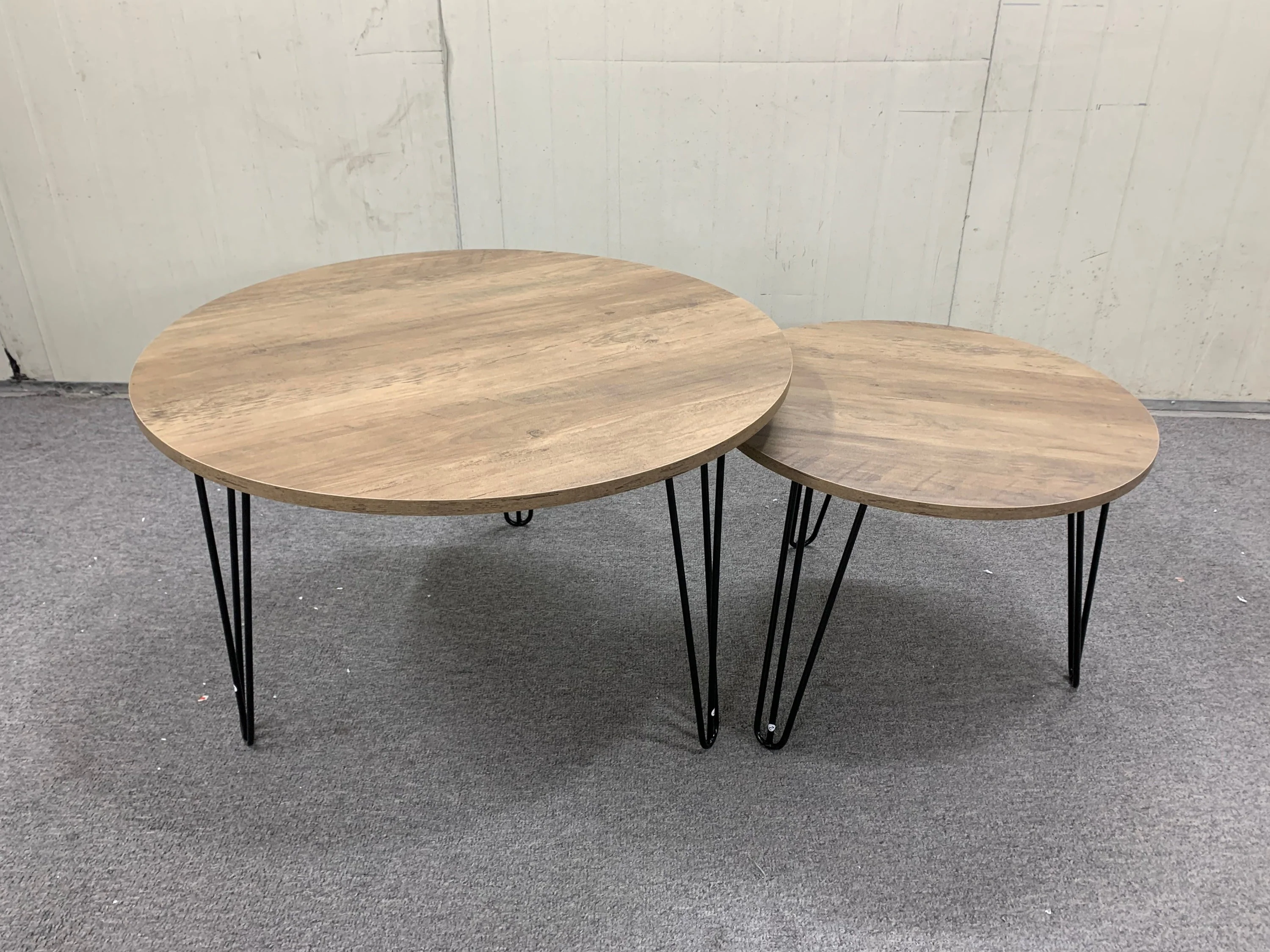 27.56'' Round Nesting Coffee Table Set of 2, End Table Set, Brown - Image 29