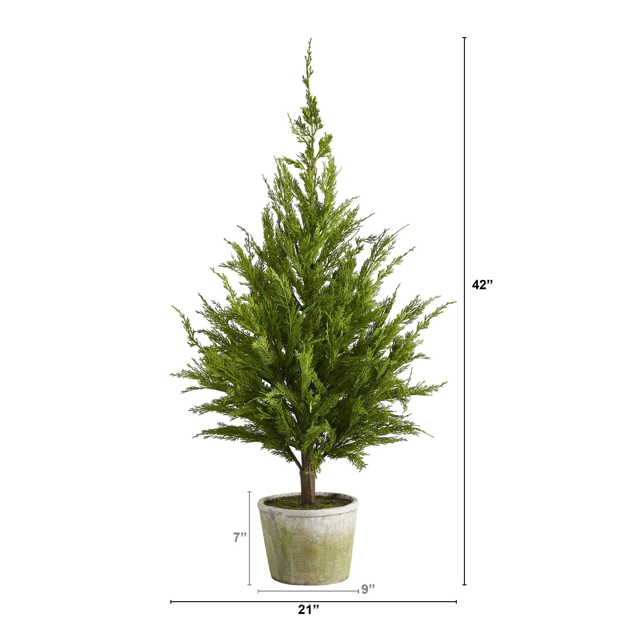 3.5’ Cedar Pine “Natural Look” Artificial Tree in Decorative Planter - Image 2