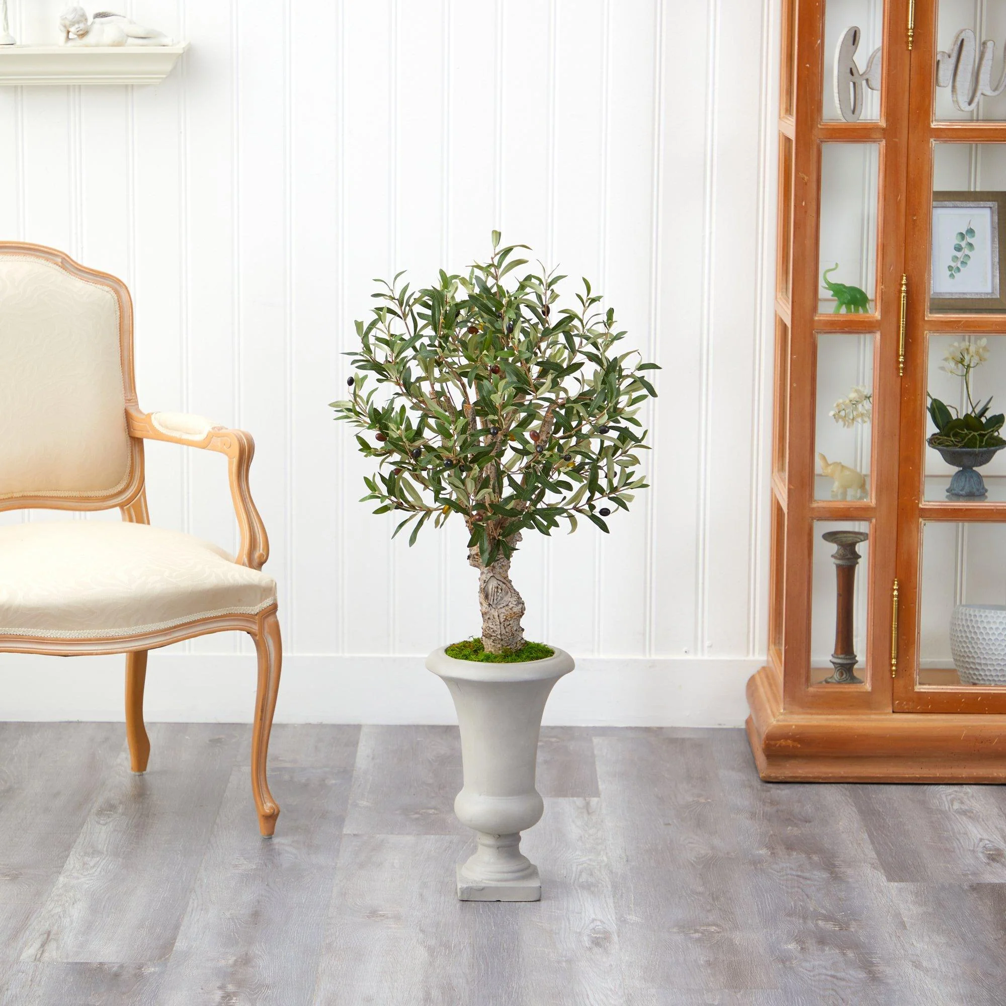 3.5’ Olive Artificial Tree in Sand Colored Urn - Image 3