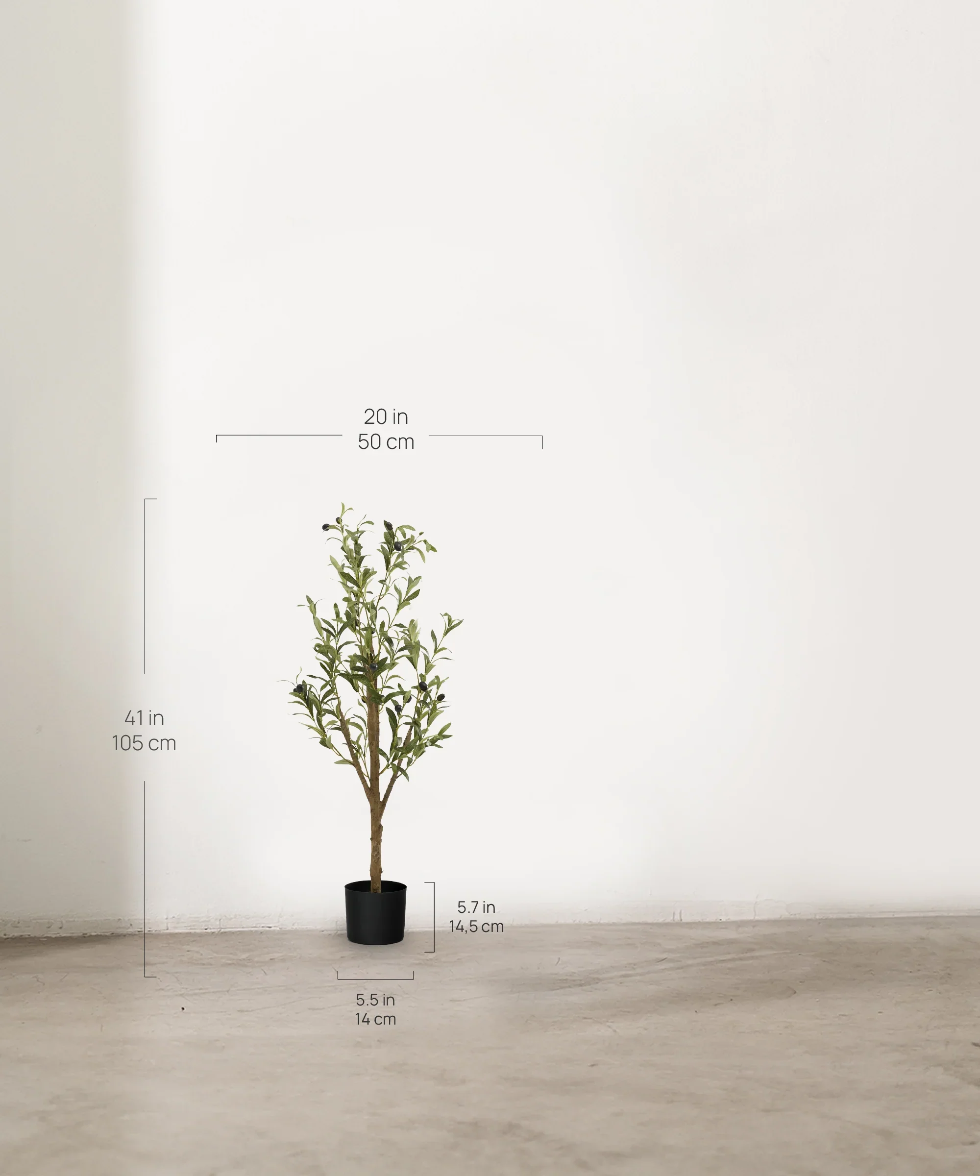 3.5ft Minimal Artificial Olive Tree - Image 4
