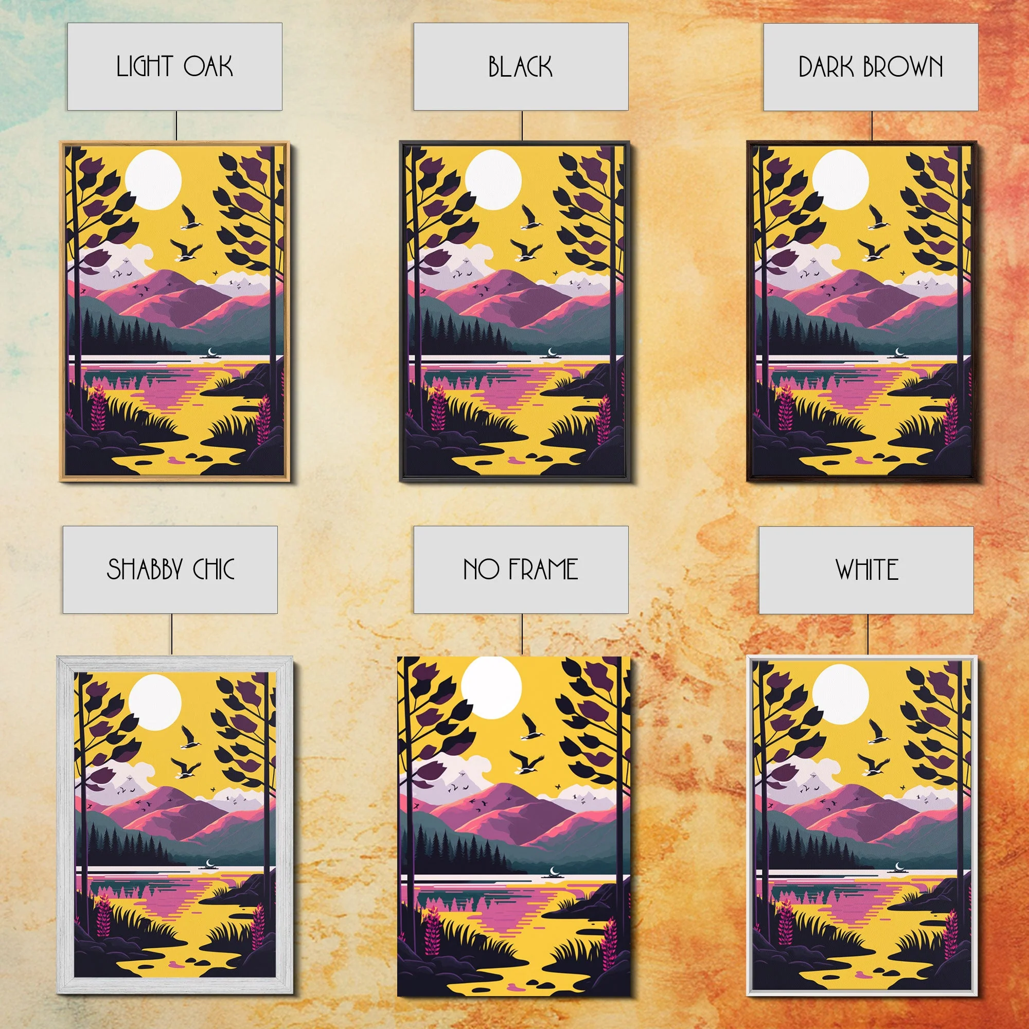 3 Piece Framed Canvas Wall Art, Mountain Range Top Print - Image 14