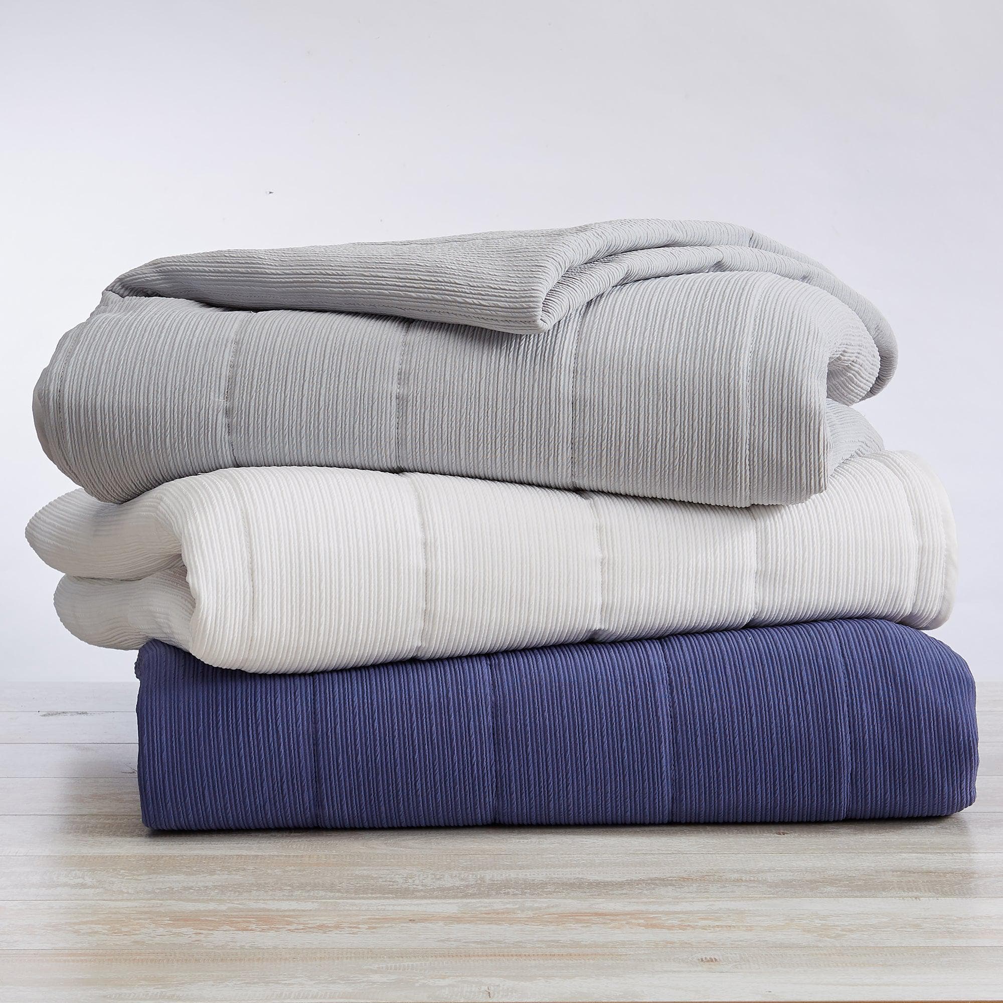 3 Piece Textured Striped Quilt Set - Ellie Collection - Image 13