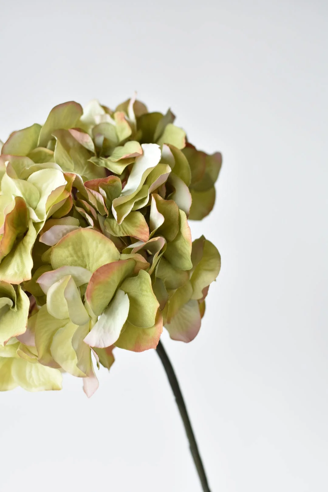 30" Faux Hydrangea Stem Green Lavender - Image 5