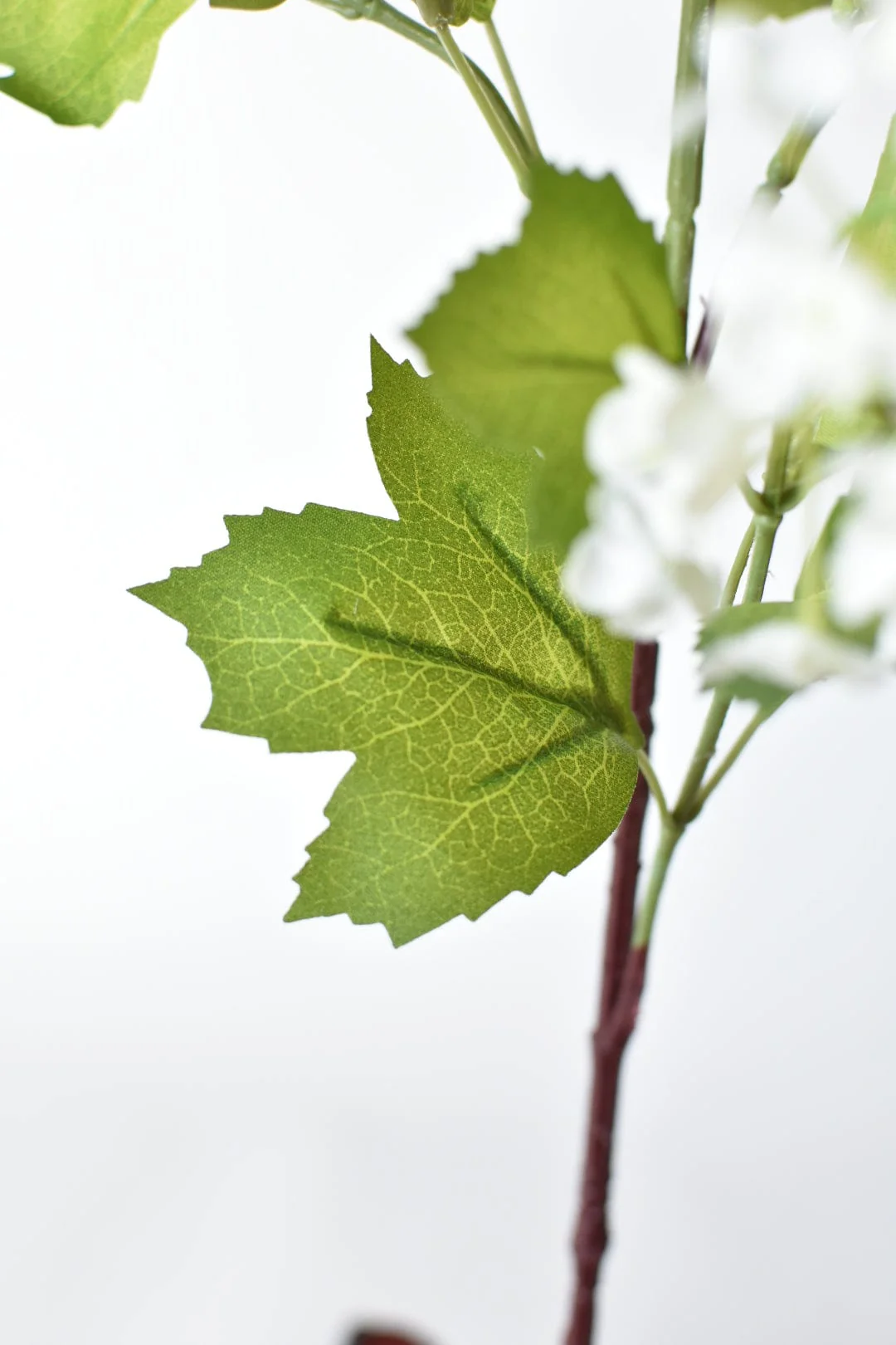34" Faux White Snowball Hydrangea Stem - Image 4