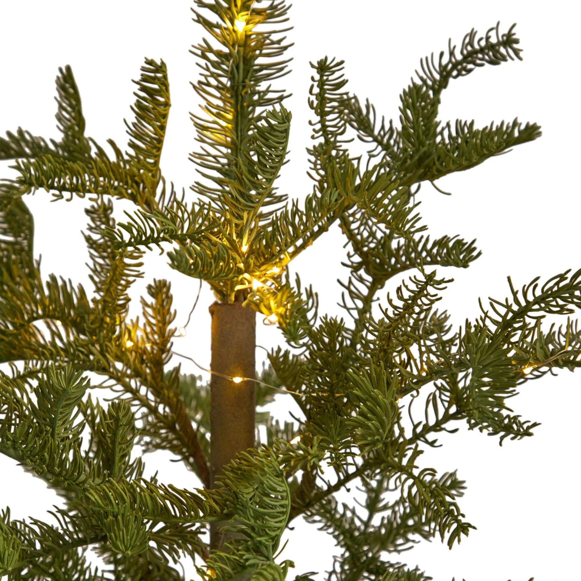 4.5’ Pre-Lit Christmas Pine Artificial Tree in Decorative Planter - Image 4