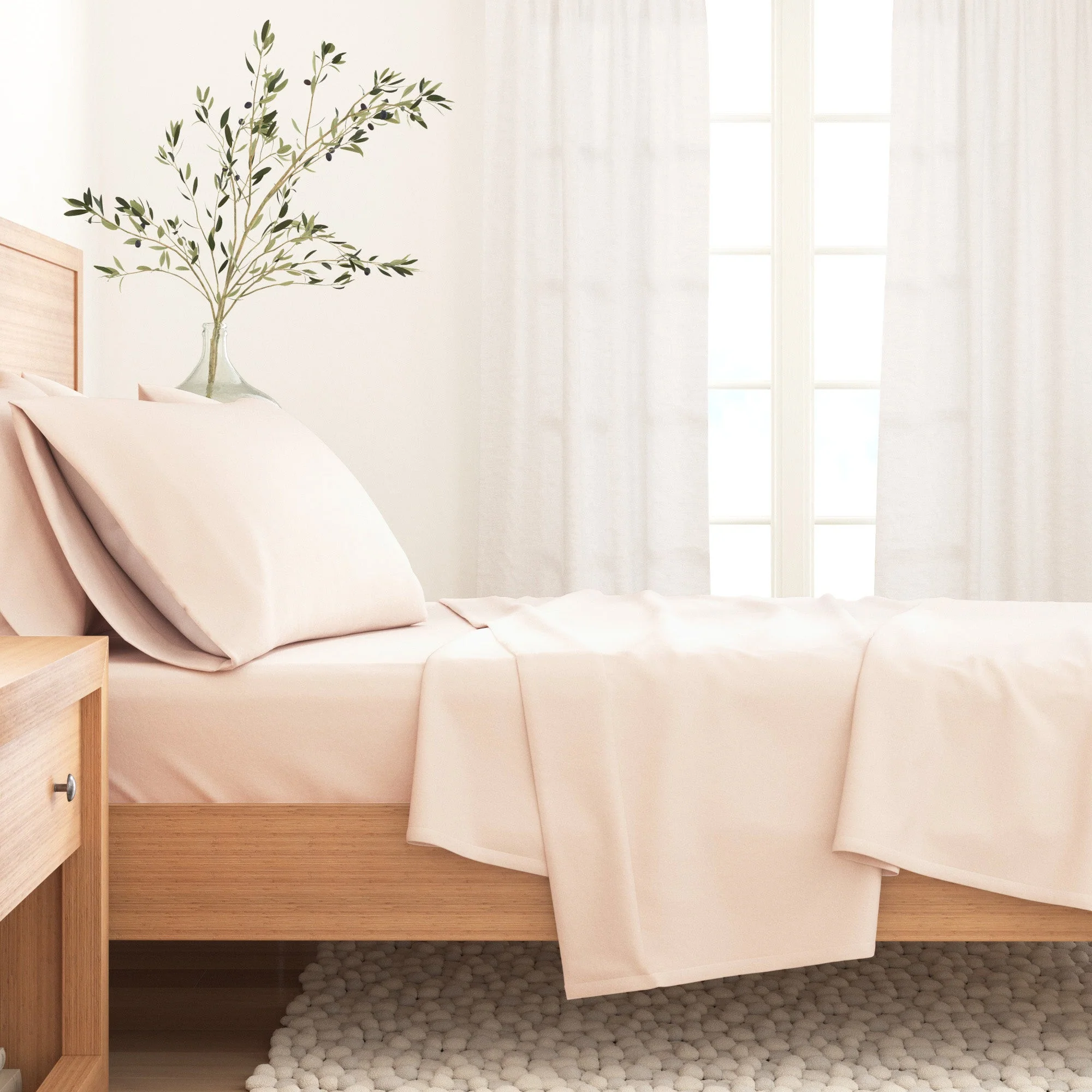 4-Piece Cotton Solid Flannel Sheet - Nordic Collection - Image 15