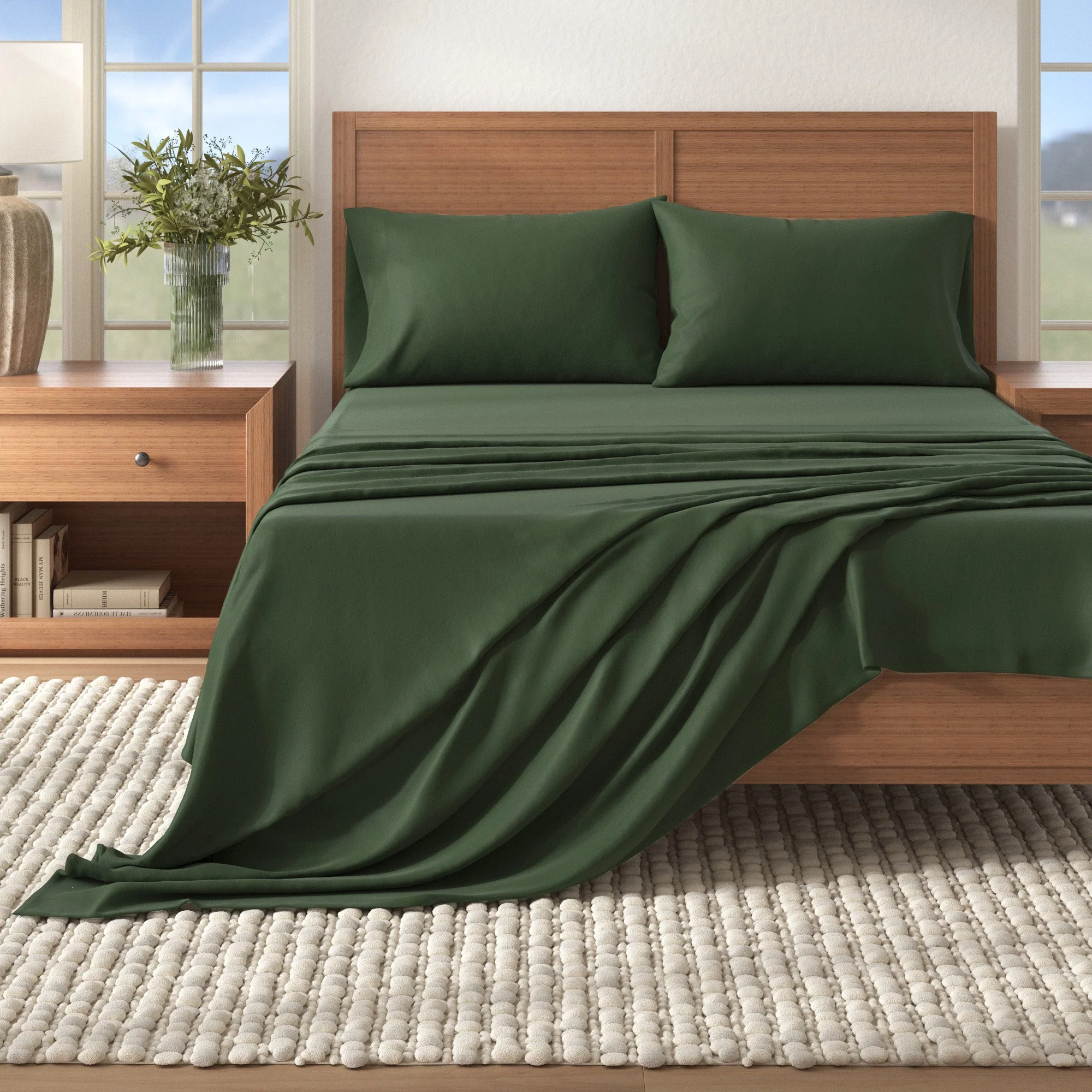 4-Piece Cotton Solid Flannel Sheet - Nordic Collection - Image 43