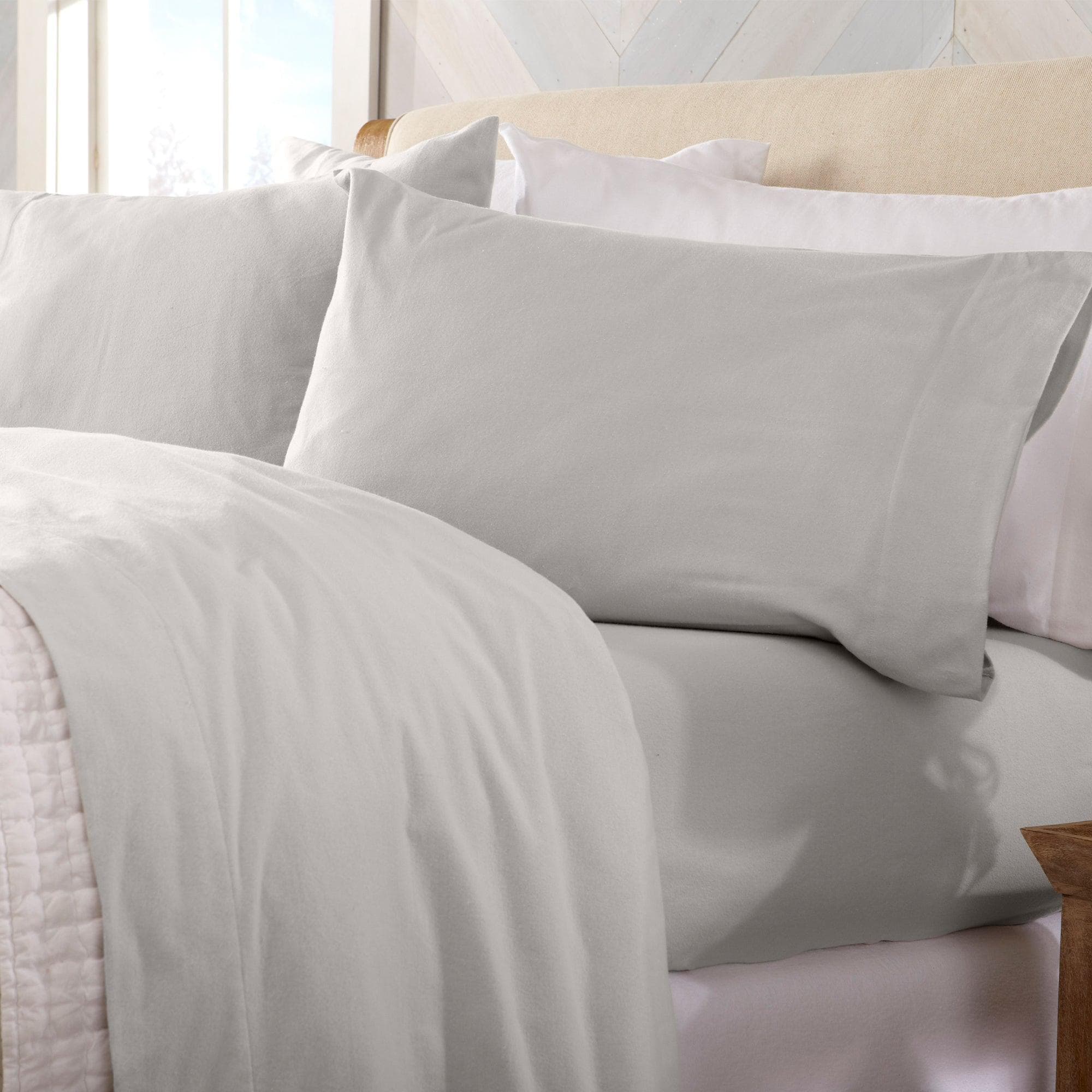4-Piece Cotton Solid Flannel Sheet - Nordic Collection - Image 68