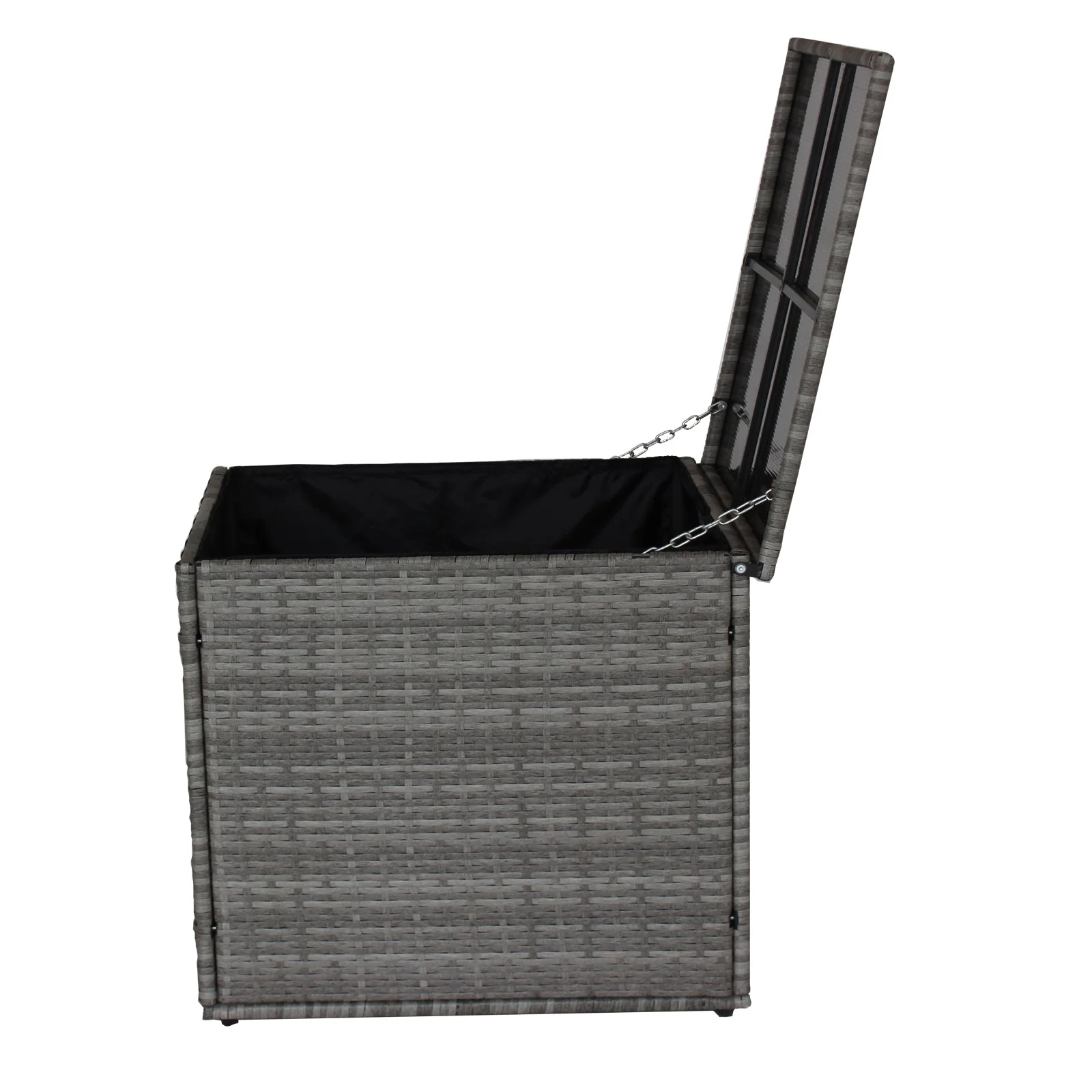 4 Piece Patio Sectional Sofa Set with Storage Box - Grey - Image 11