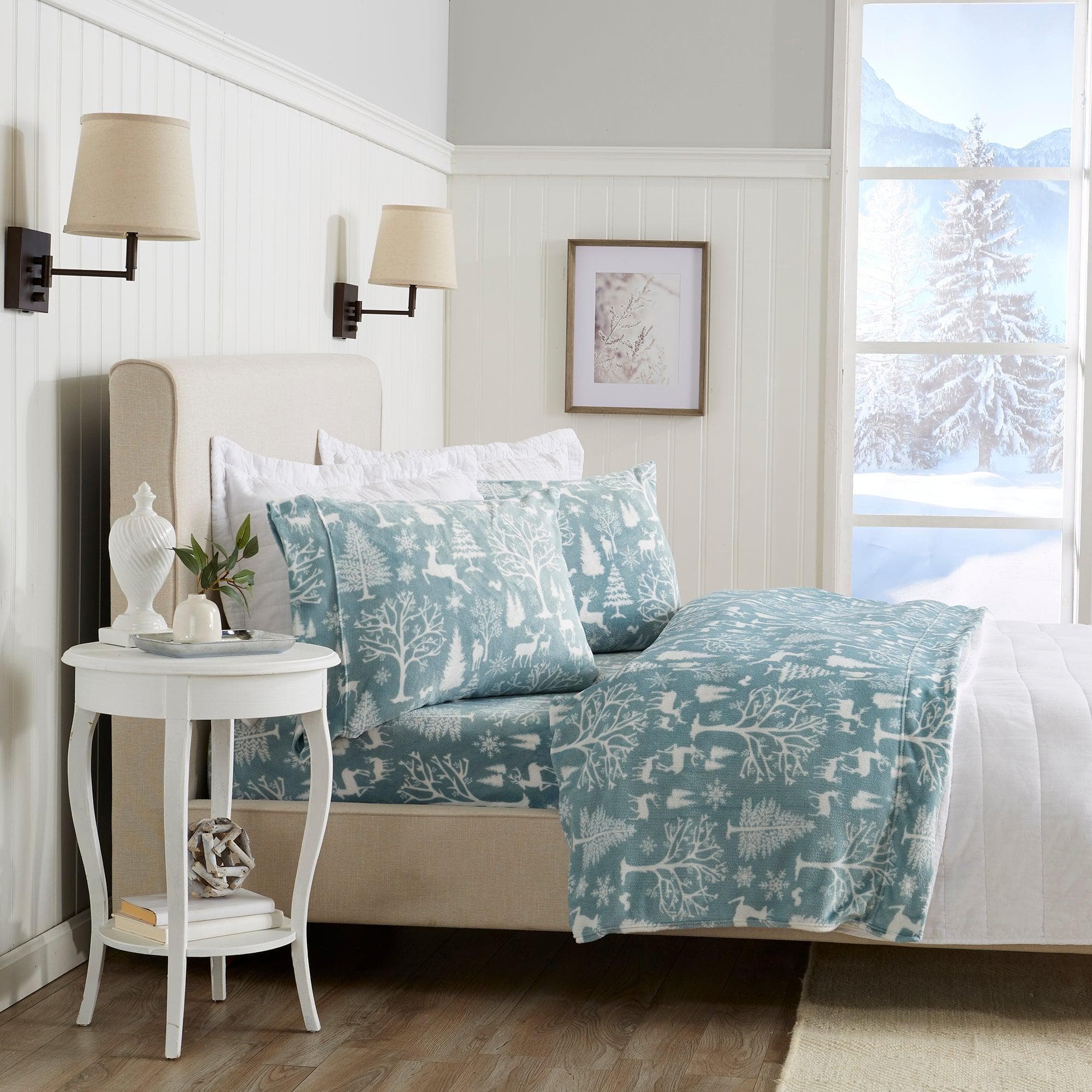 4-Piece Printed Plush Sheet - Velvet Luxe Collection - Image 38