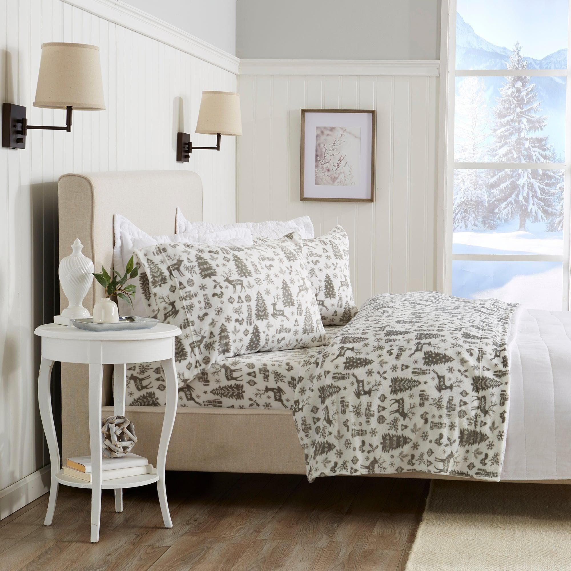 4-Piece Printed Plush Sheet - Velvet Luxe Collection - Image 70