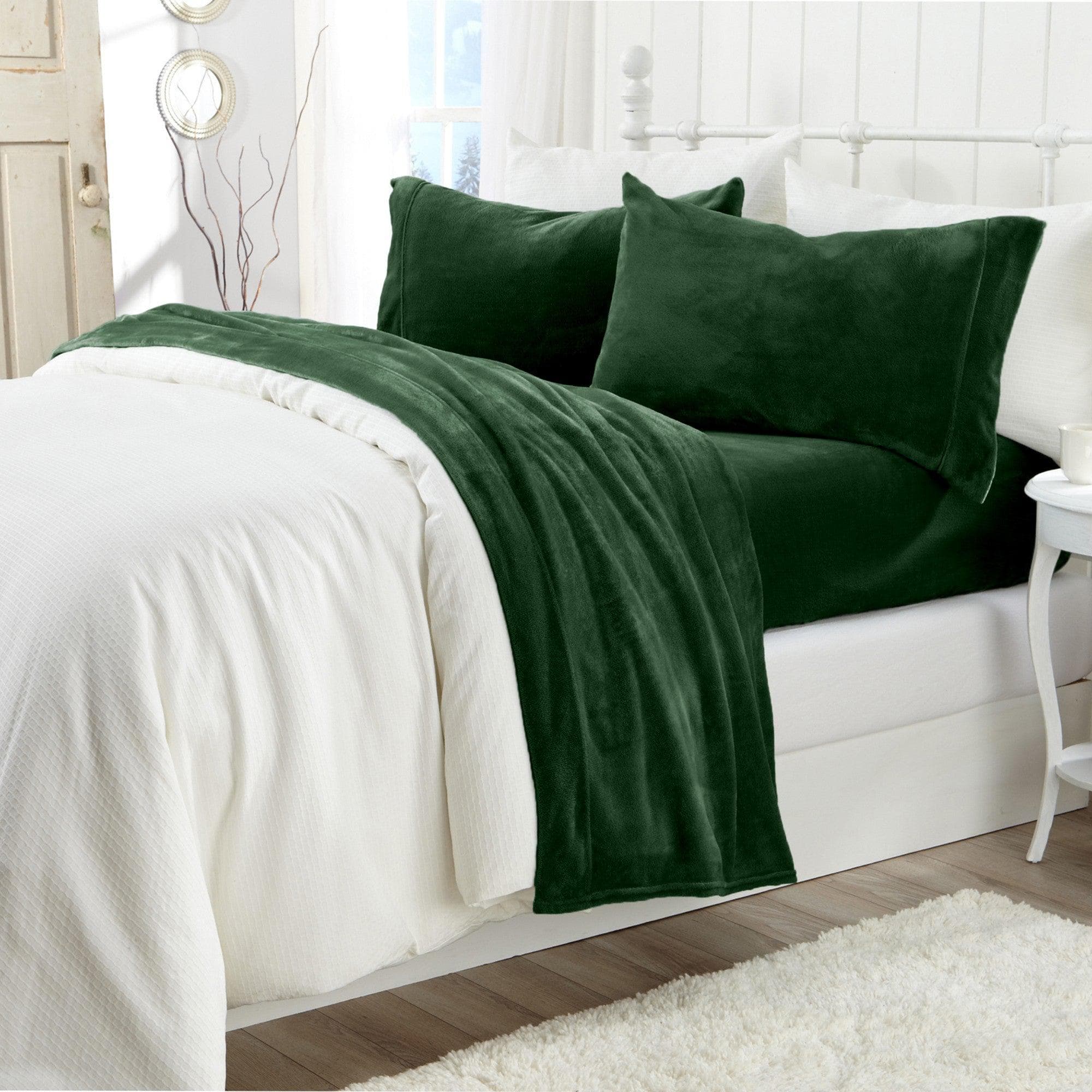 4-Piece Solid Jewel-Toned Plush Sheet - Velvet Luxe Collection - Image 6