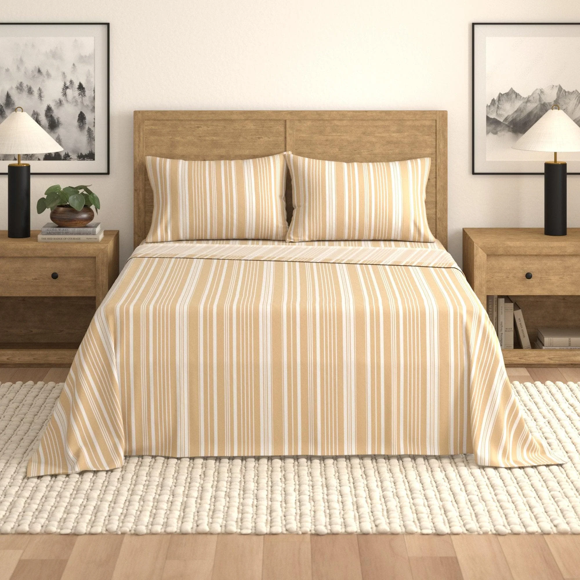 4-Piece Striped Microfiber Sheet Set - Elouise Collection - Image 13