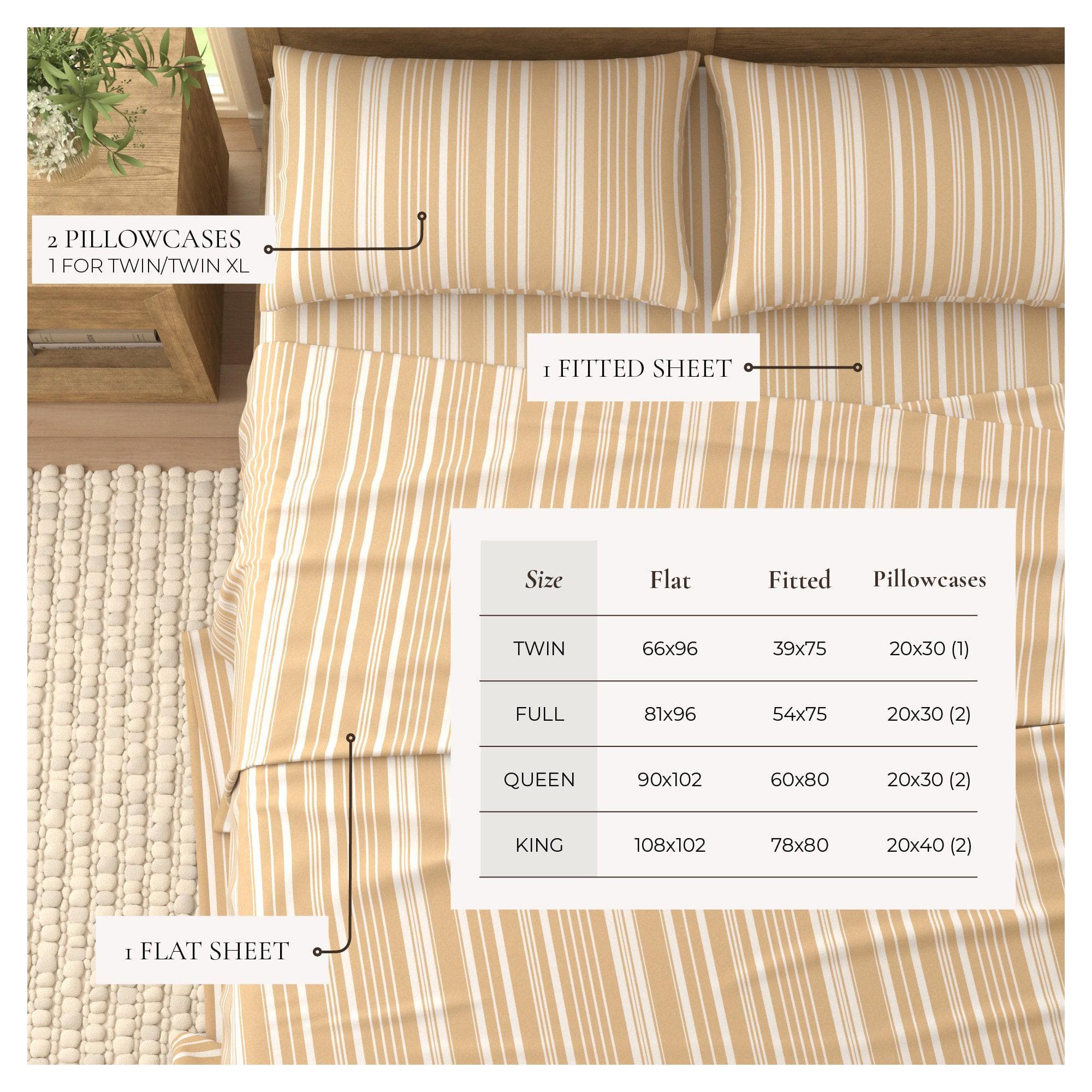4-Piece Striped Microfiber Sheet Set - Elouise Collection - Image 42
