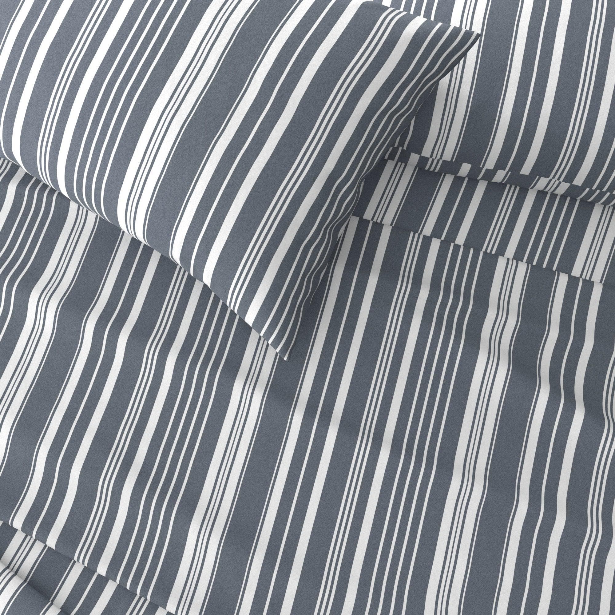 4-Piece Striped Microfiber Sheet Set - Elouise Collection - Image 50