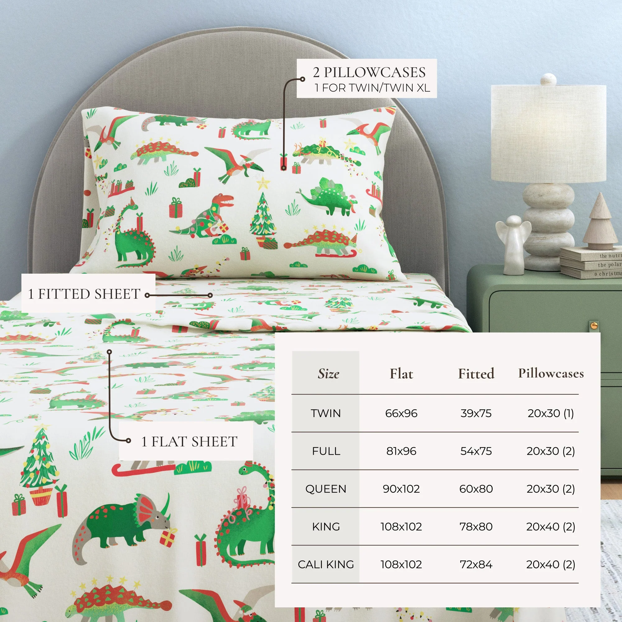 4-Piece Turkish Cotton Christmas Flannel Sheet - Whittaker Collection - Image 25