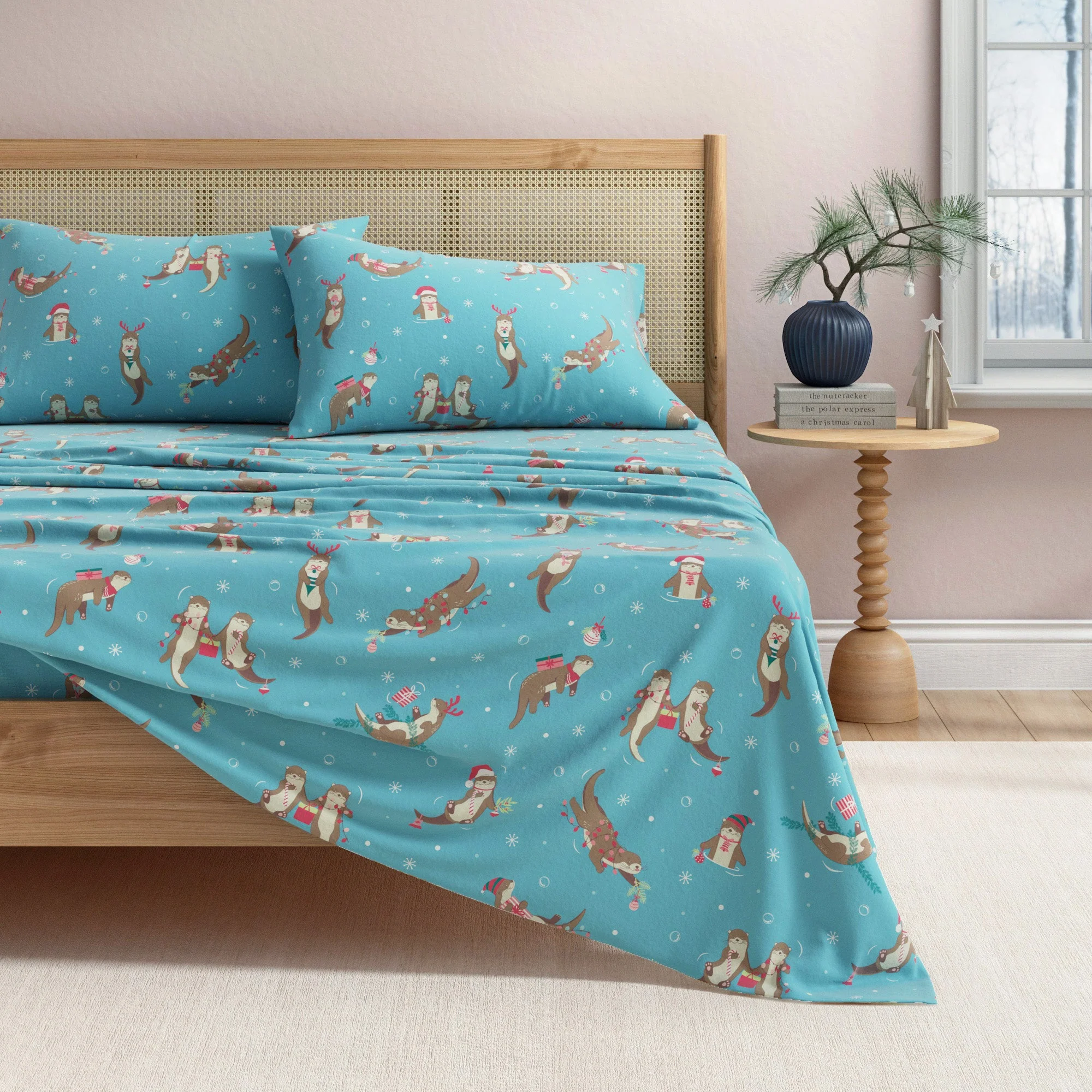 4-Piece Turkish Cotton Christmas Flannel Sheet - Whittaker Collection - Image 46