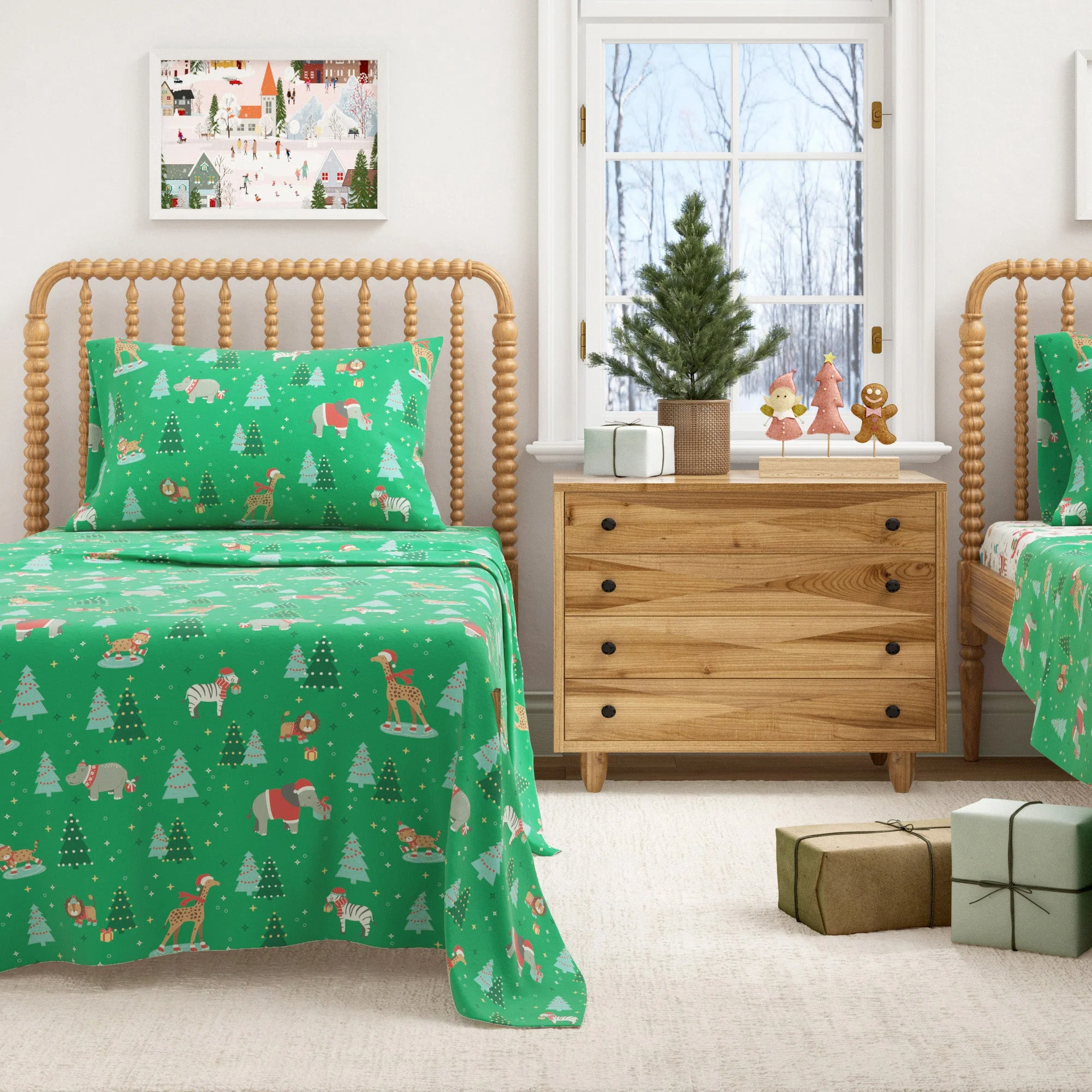 4-Piece Turkish Cotton Christmas Flannel Sheet - Whittaker Collection - Image 56