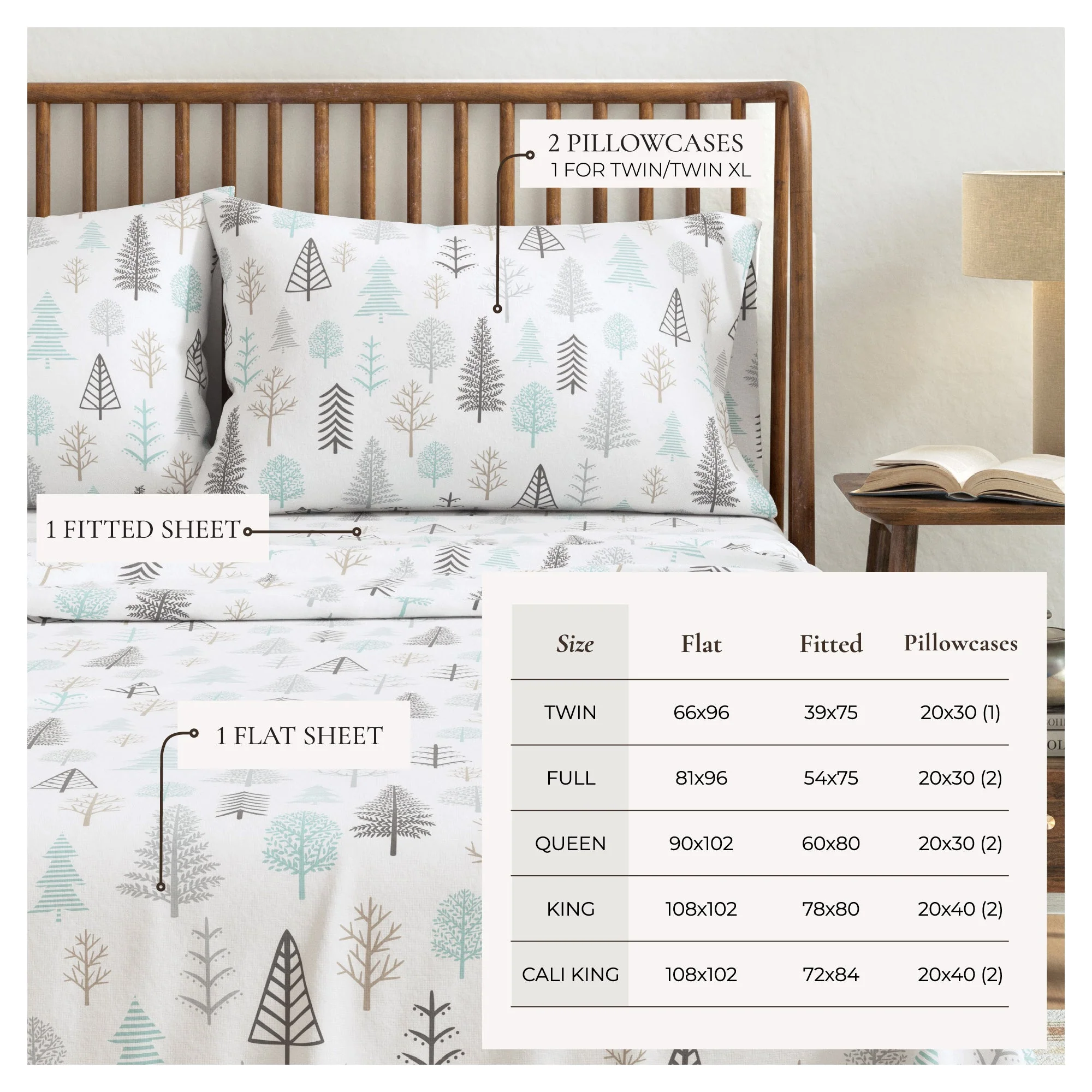 4-Piece Turkish Cotton Flannel Sheet - Lakeview Collection - Image 48