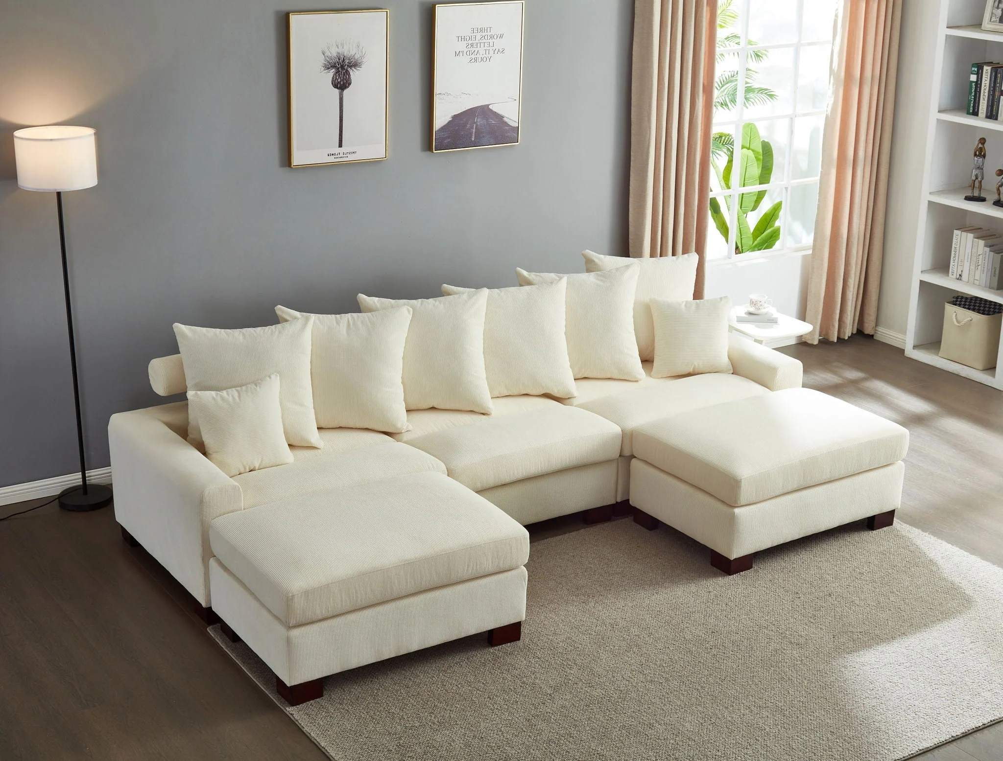 5 Seater Oversized Convertible L & U Shaped Couch - Image 6