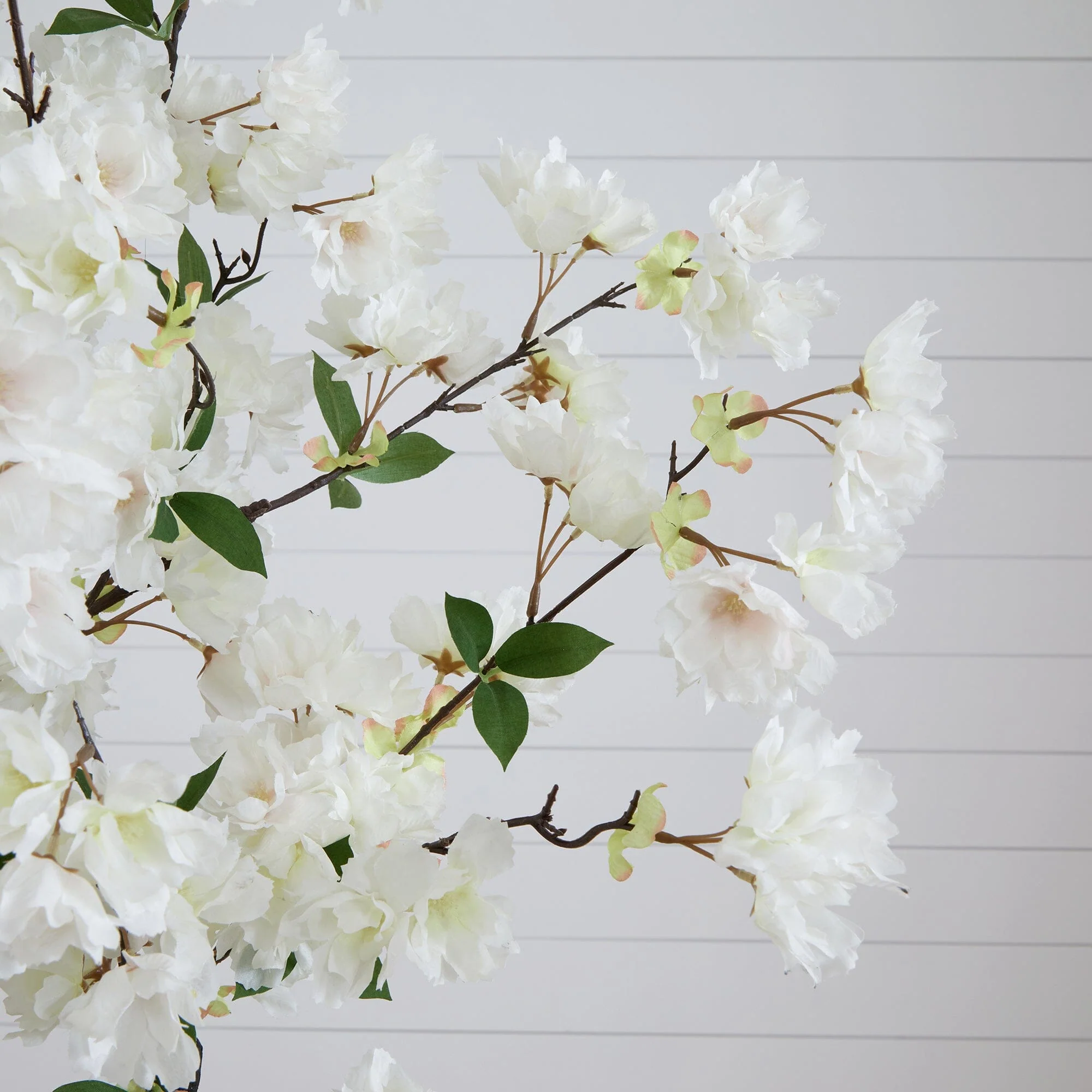 6’ Artificial Cherry Blossom Tree with White Decorative Planter - Image 2