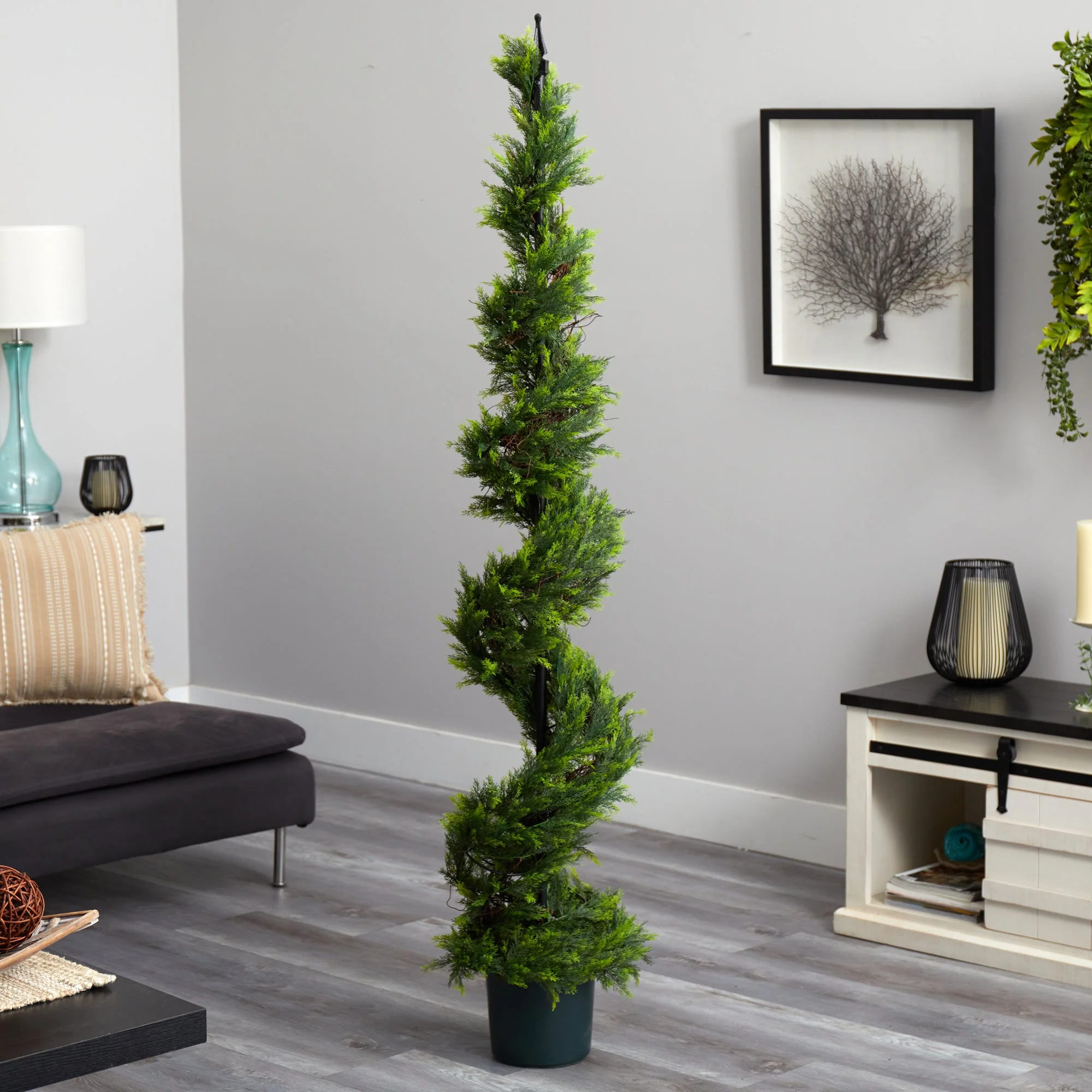 6’ Cypress Spiral Topiary Artificial Tree - Image 3