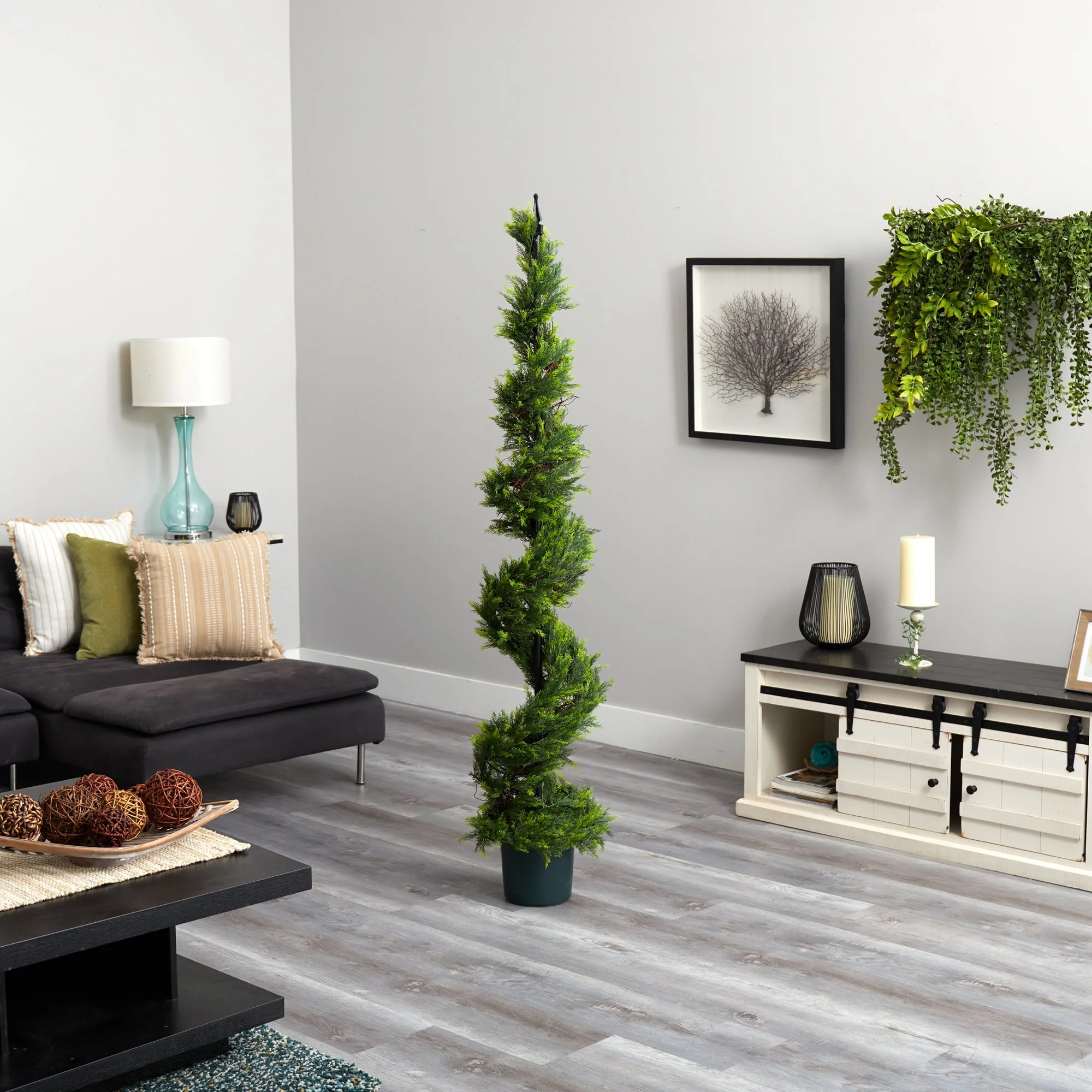 6’ Cypress Spiral Topiary Artificial Tree - Image 4