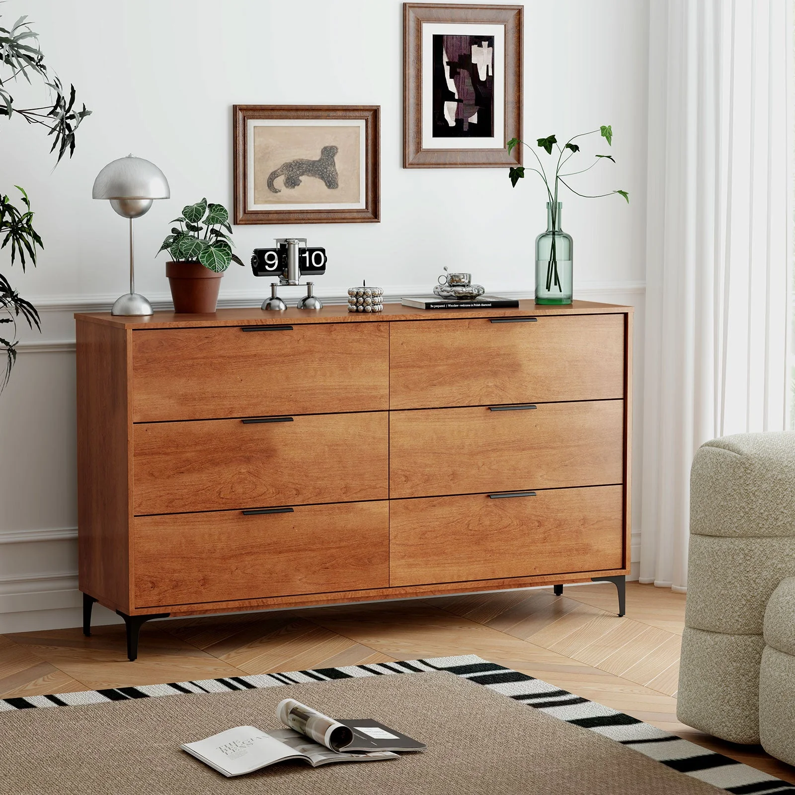 6-Drawer Dresser with Interlock System - Cherry - Image 2