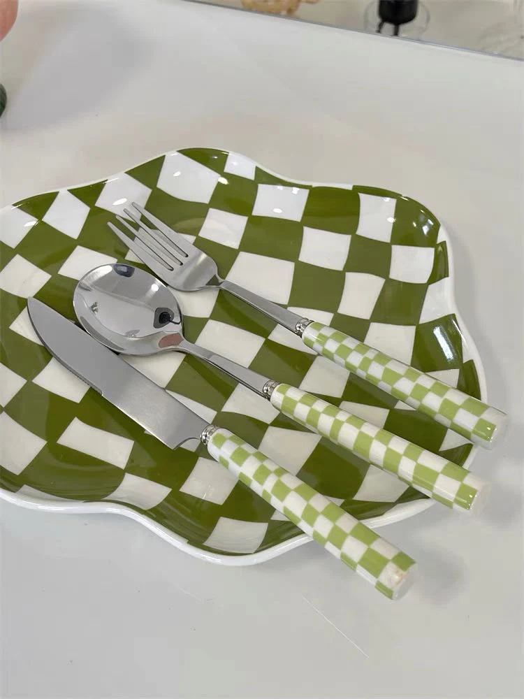 6 Pack Modern Checkered Flatware Sets - Image 7