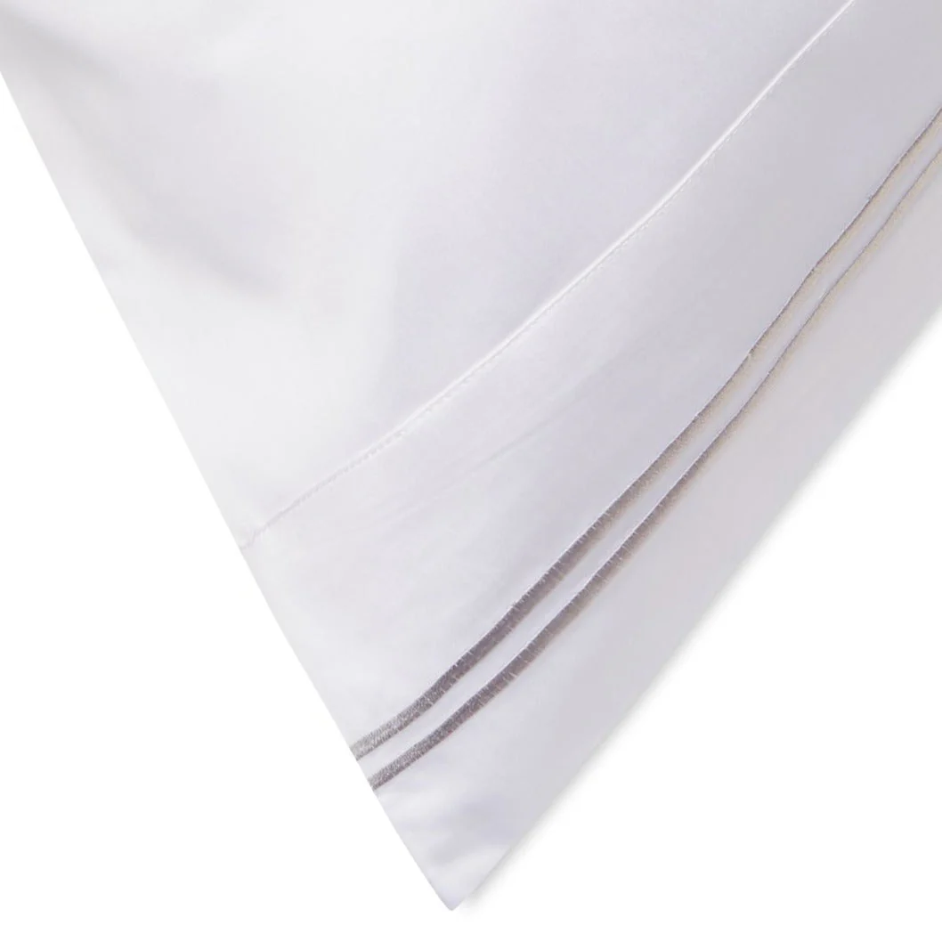 600 Thread Count Double Stripe Embroidered Pillowcases - Image 3