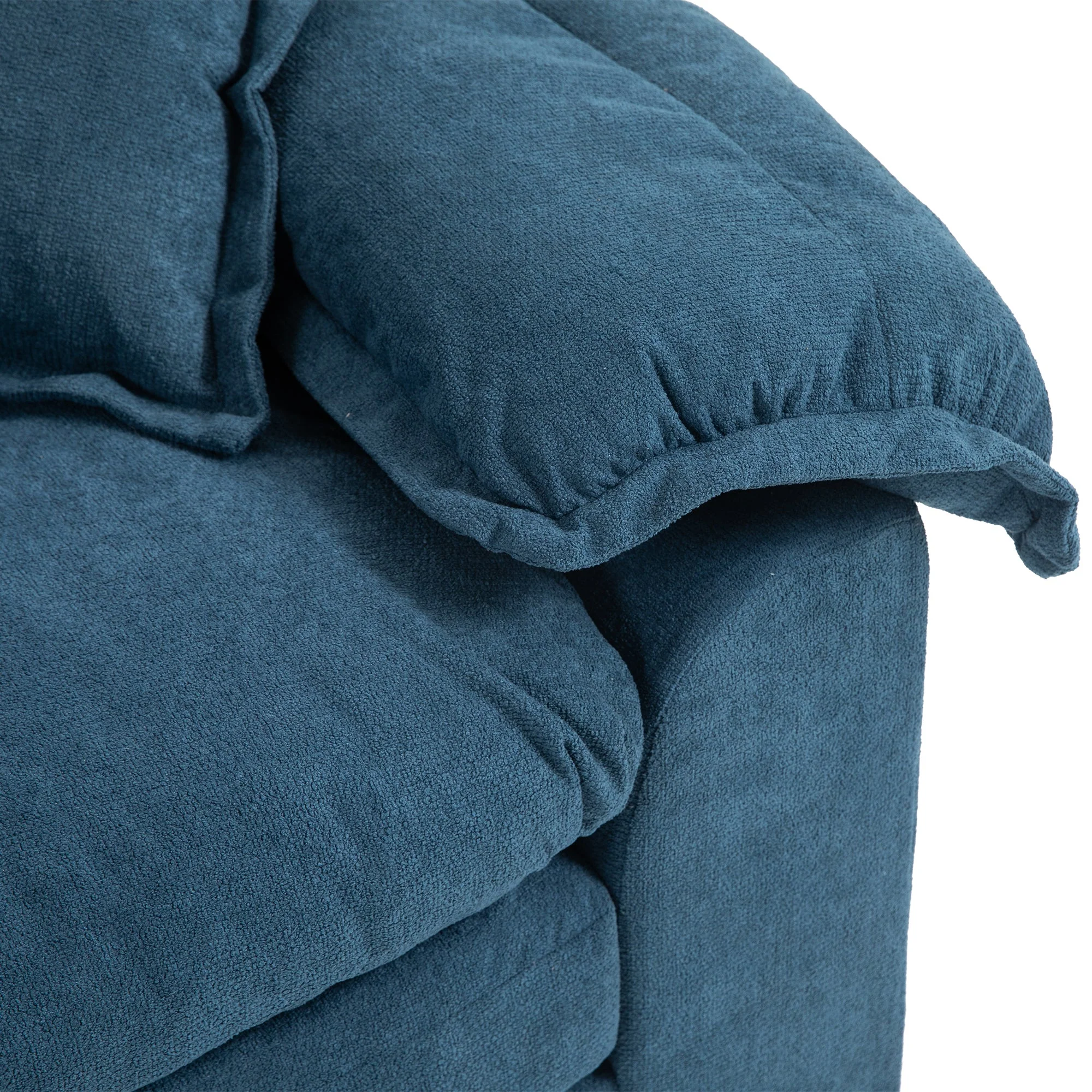84' Chenille Sofa Small Sofa Loveseat Couch, Blue - Image 10