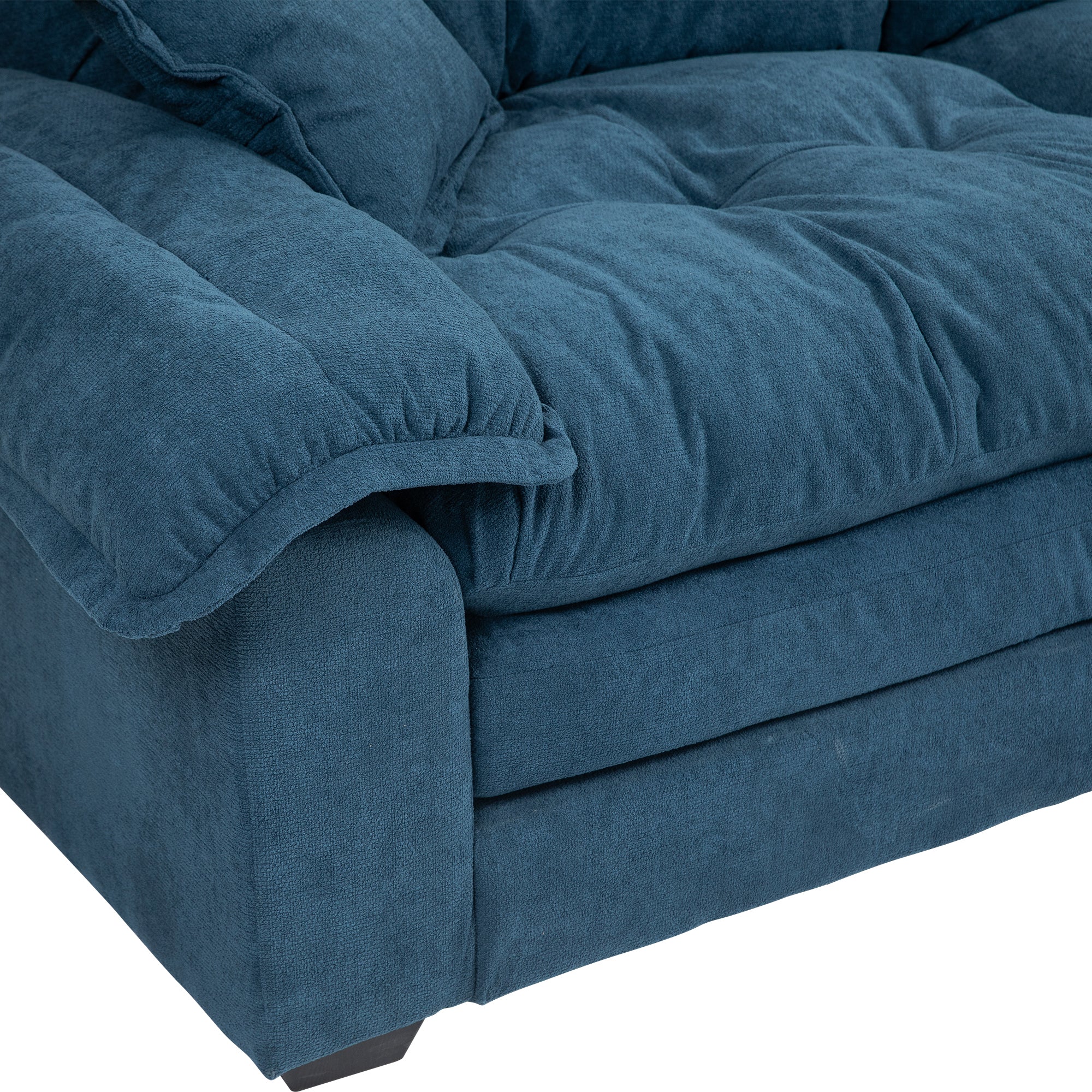 84' Chenille Sofa Small Sofa Loveseat Couch, Blue - Image 14