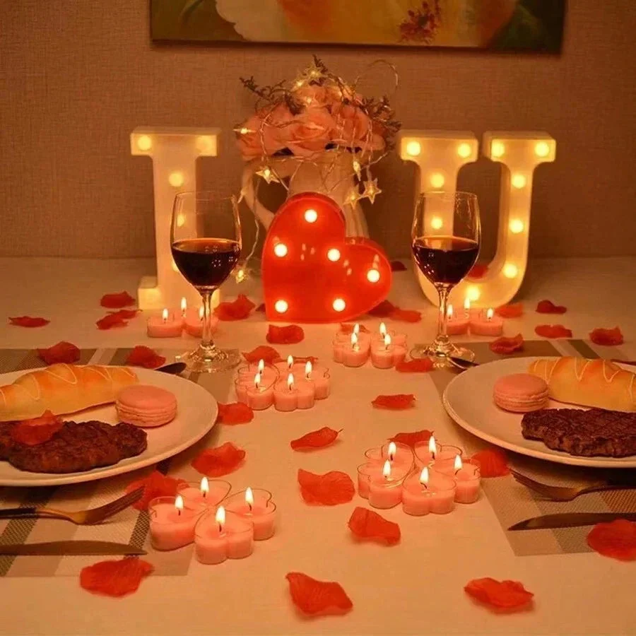 9-pcs Heart-Shaped Scented Tea Candles - Valentine's Day - Image 4