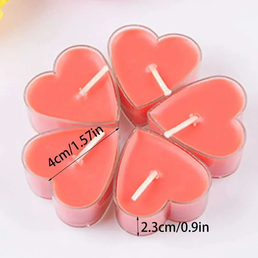 9-pcs Heart-Shaped Scented Tea Candles - Valentine's Day - Image 6