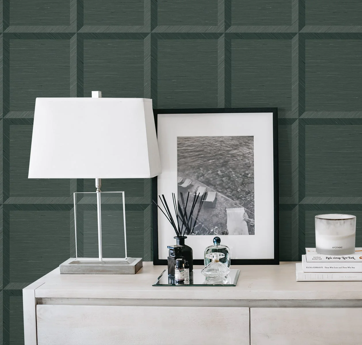 A Lot More Textures Oulu Geometric Embossed Vinyl Unpasted Wallpaper - Image 9