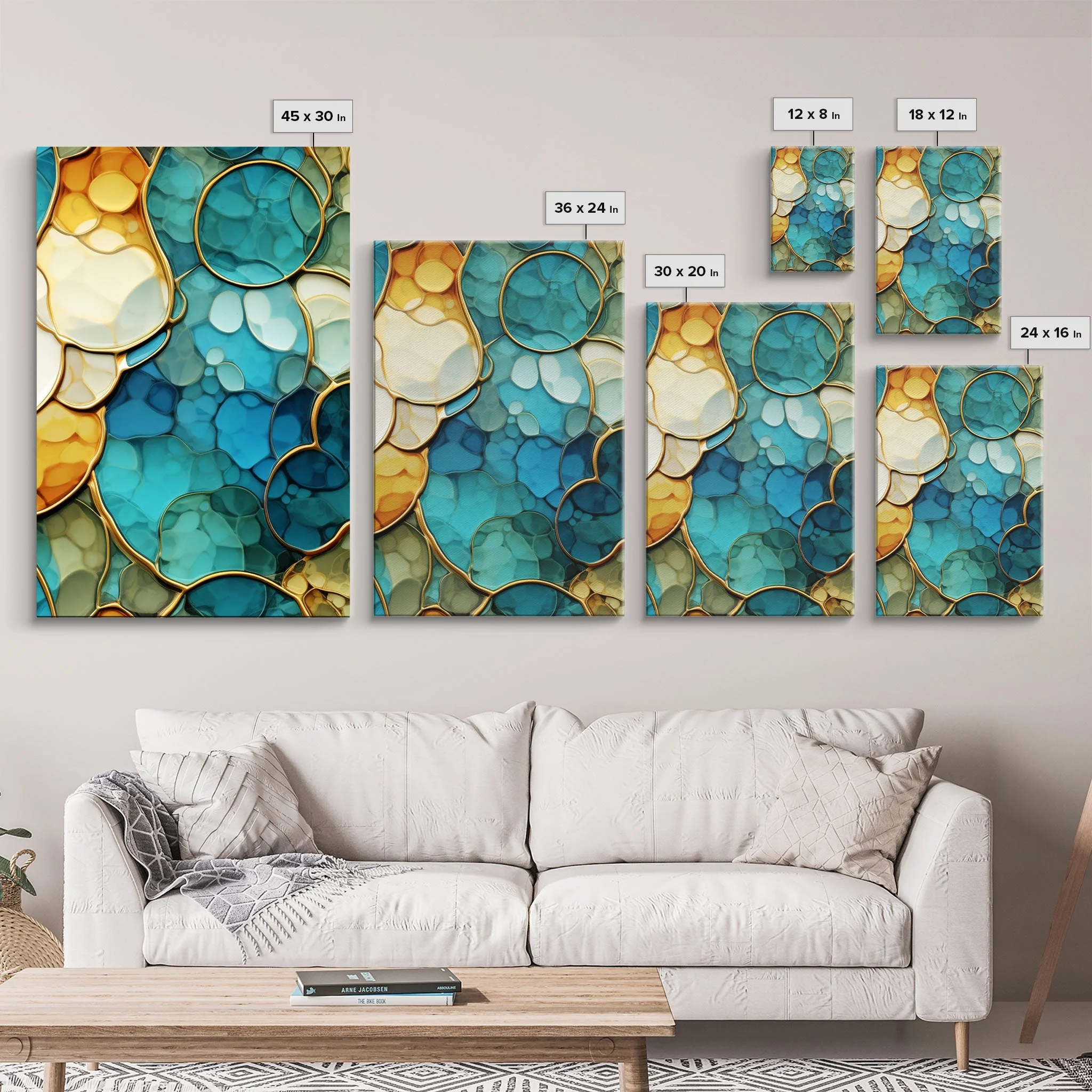 Abstract Art Print, Canvas Print, 3 Piece Wall Art - Image 7