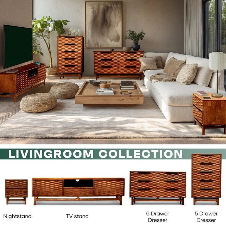 Acacia Elara Dresser with 5 Drawers - Image 15