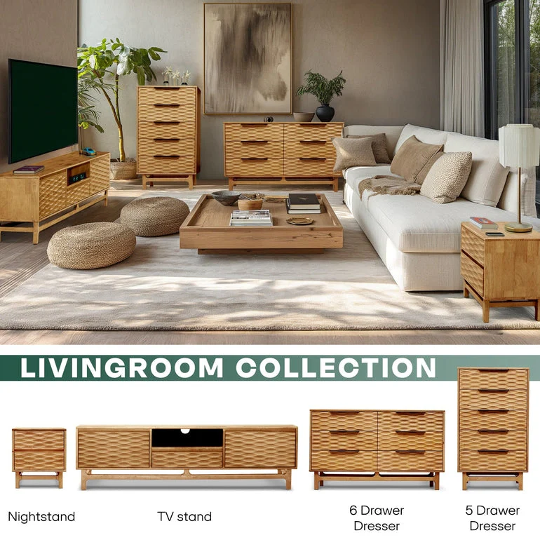 Acacia Elara Dresser with 5 Drawers - Image 23