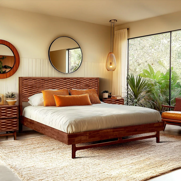 Acacia Elara Platform Bed Frame with Headboard - Image 10