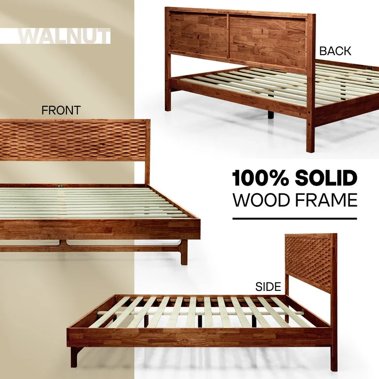 Acacia Elara Platform Bed Frame with Headboard - Image 16