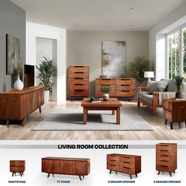 Acacia Harmony Dresser with 5 Drawers - Image 18